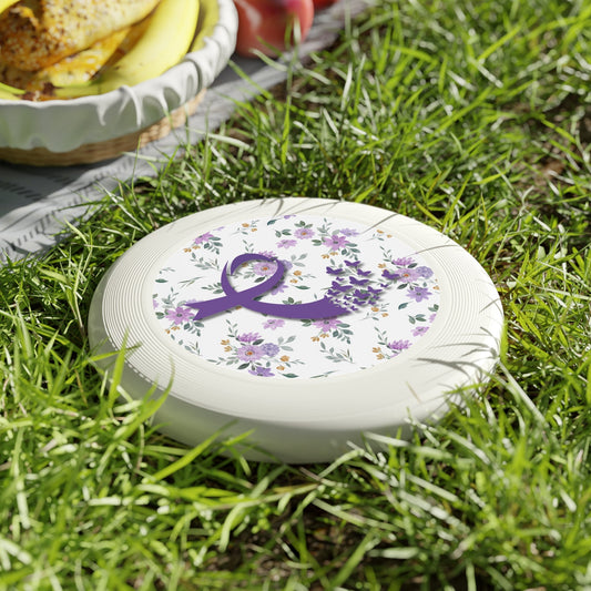 Purple Floral Ribbon Flying Disc | Outdoor Fun & Awareness