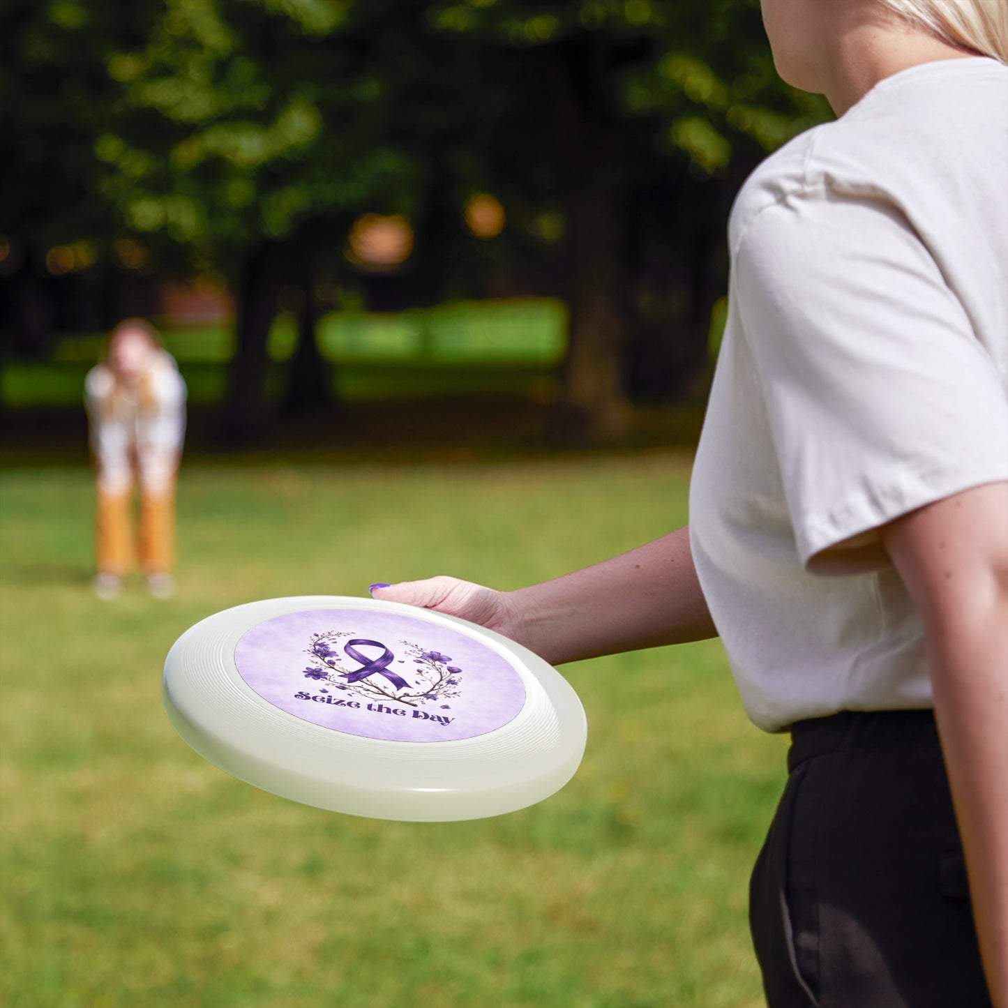 Purple Floral Epilepsy Awareness Flying Disc