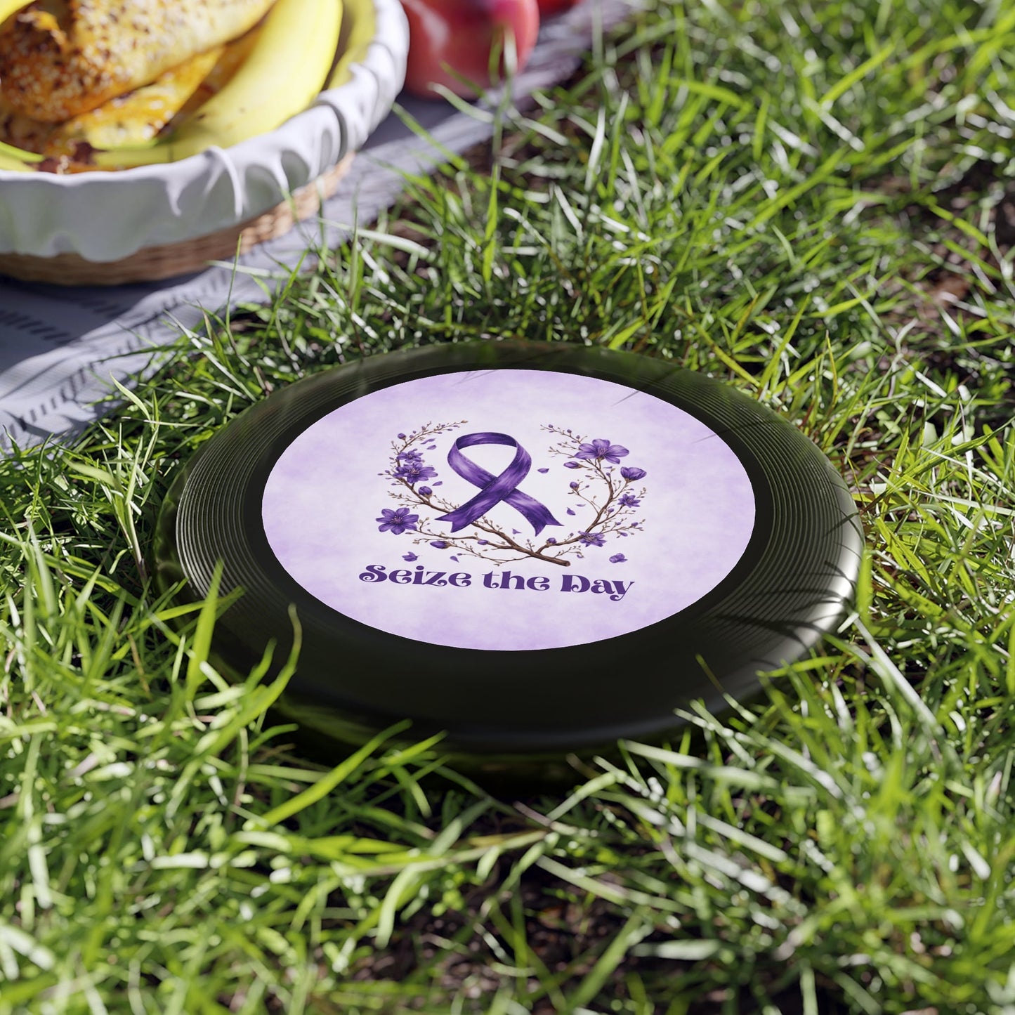 Purple Floral Epilepsy Awareness Flying Disc