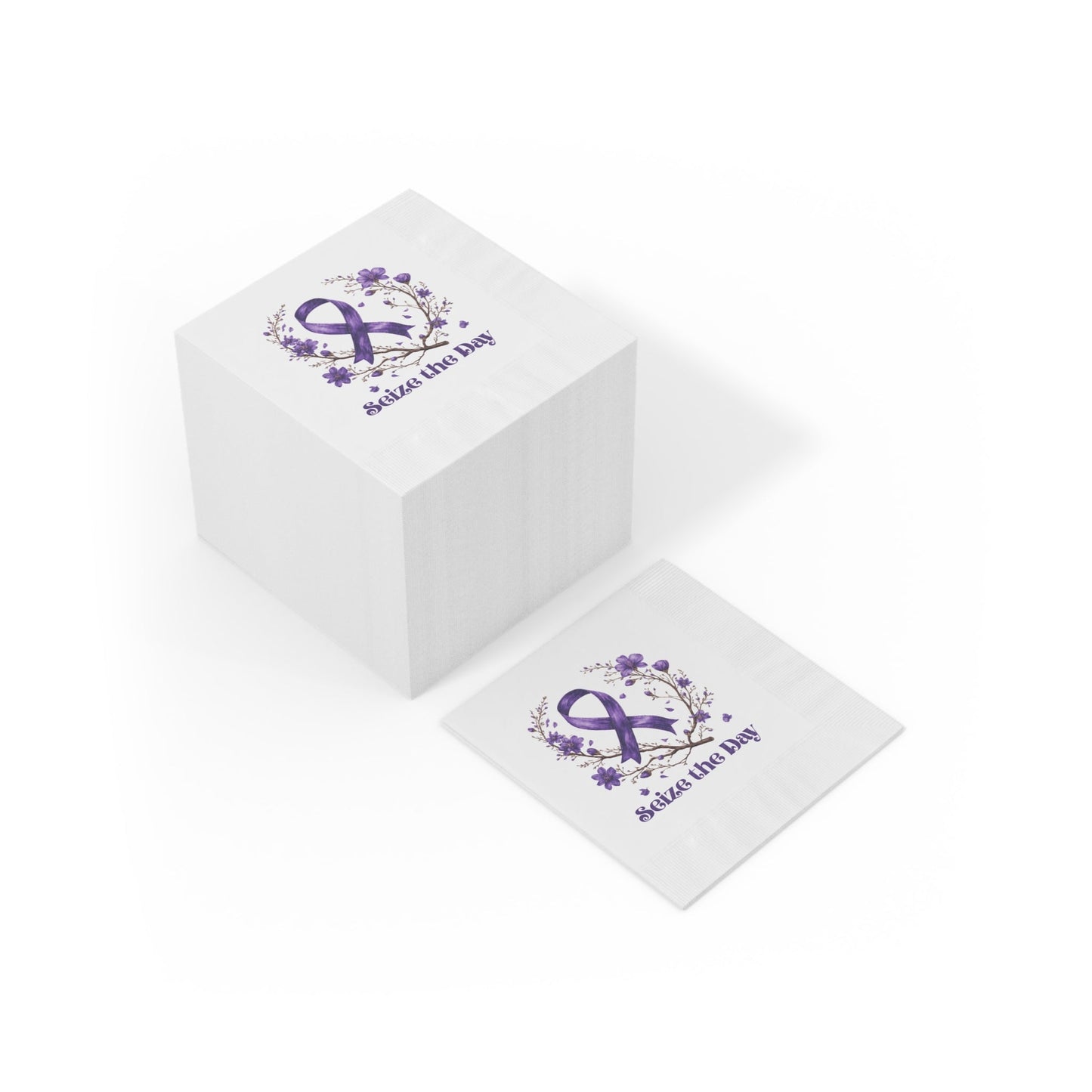 Purple Floral Seize the Day Napkins