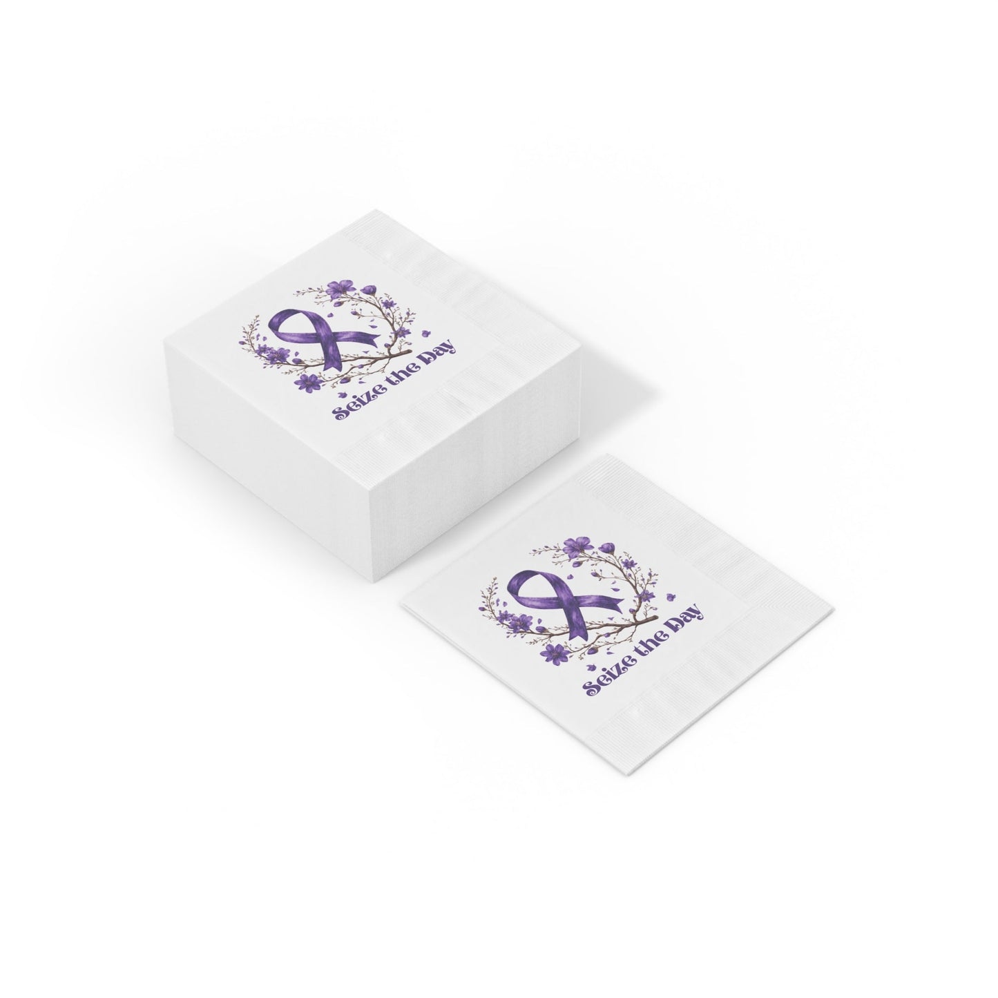 Purple Floral Seize the Day Napkins