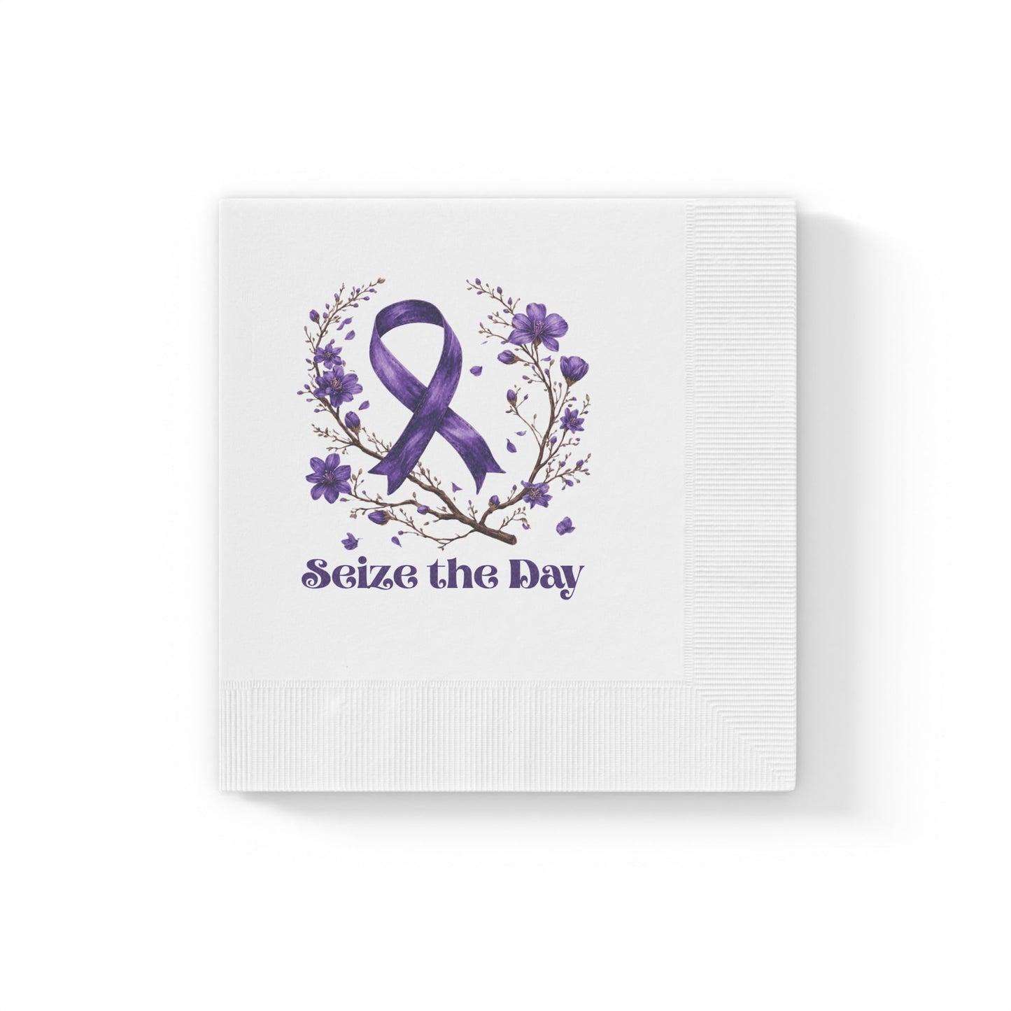 Purple Floral Seize the Day Napkins