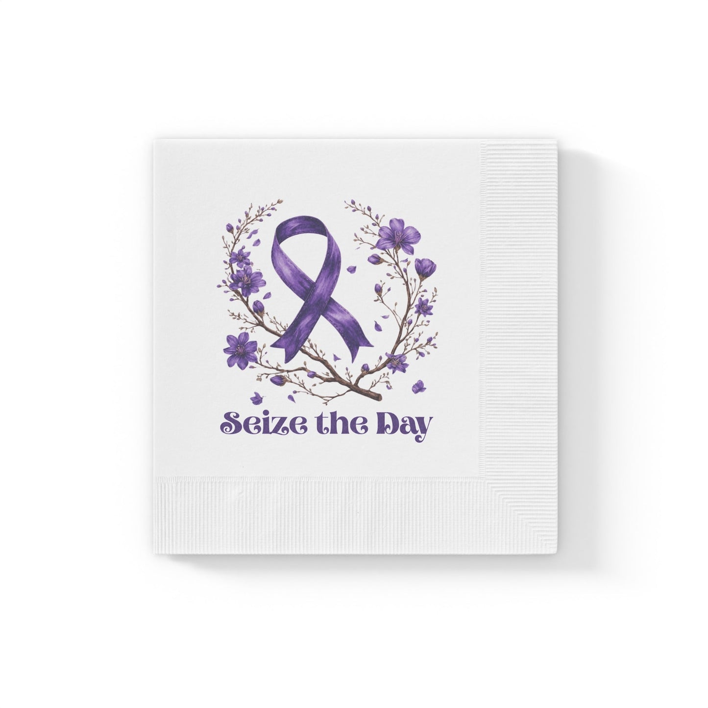 Purple Floral Seize the Day Napkins