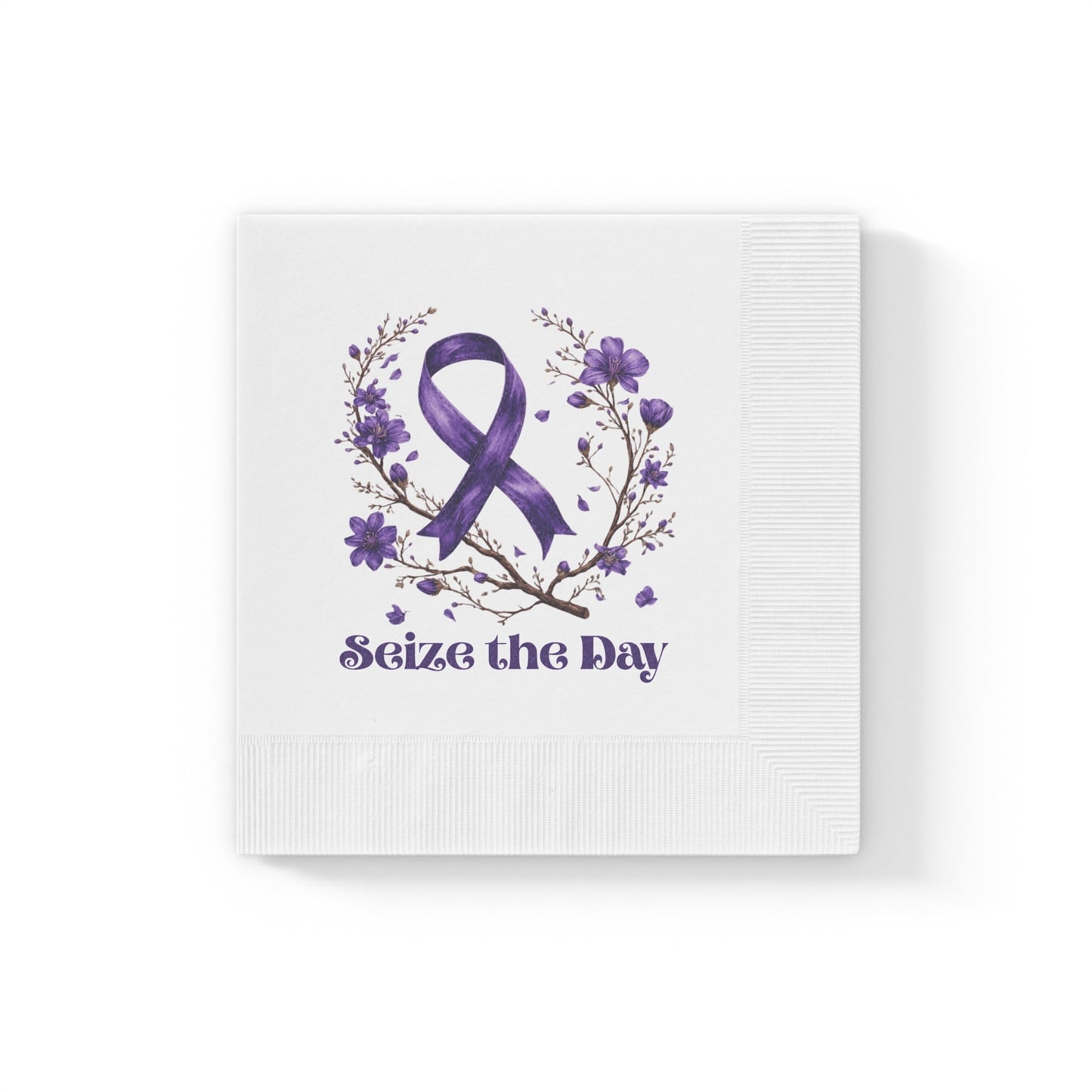 Purple Floral Seize the Day Napkins