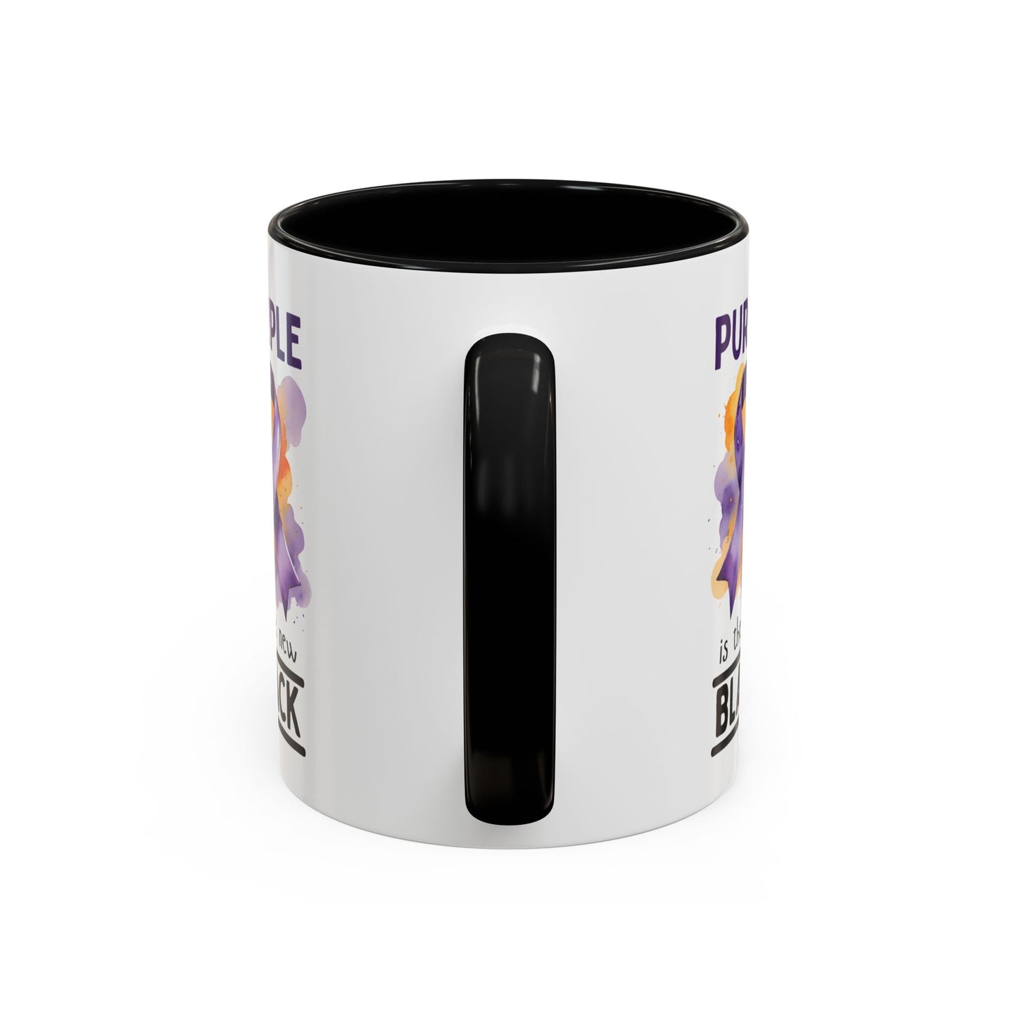 Purple Ribbon Accent Coffee Mug