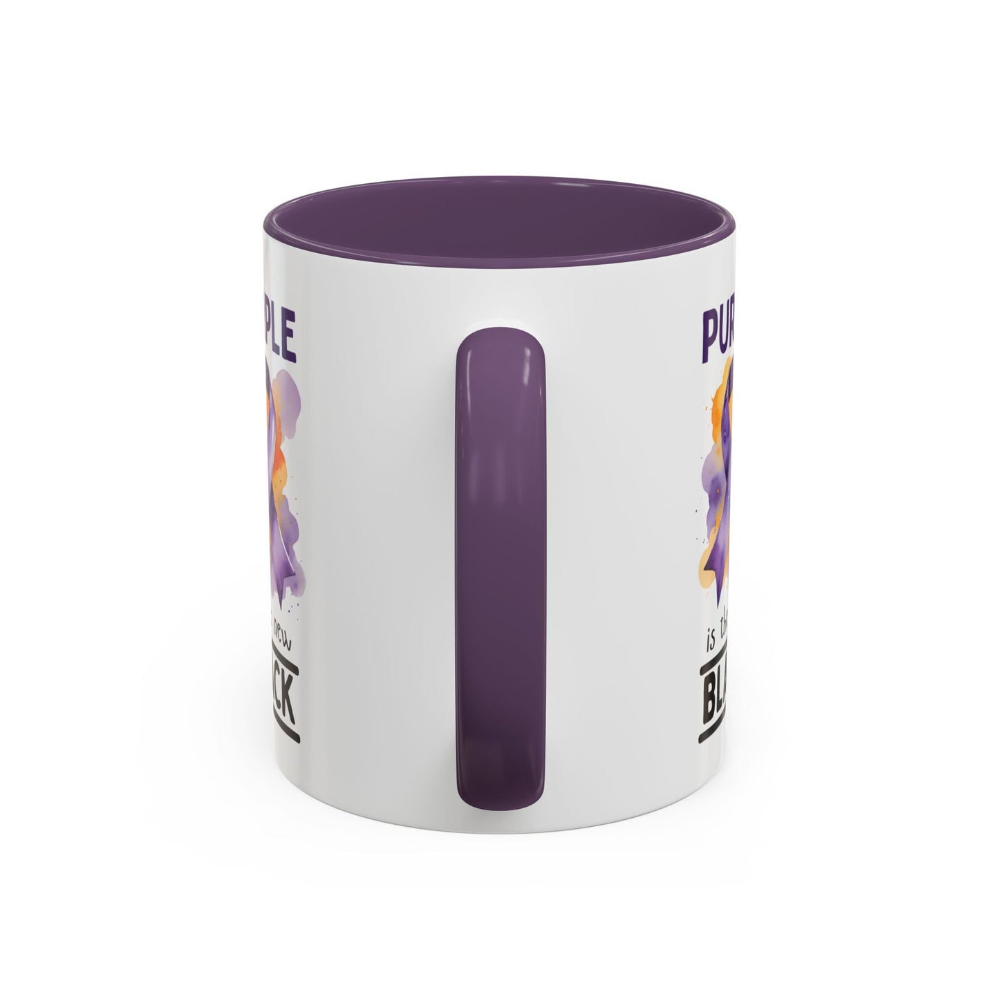 Purple Ribbon Accent Coffee Mug