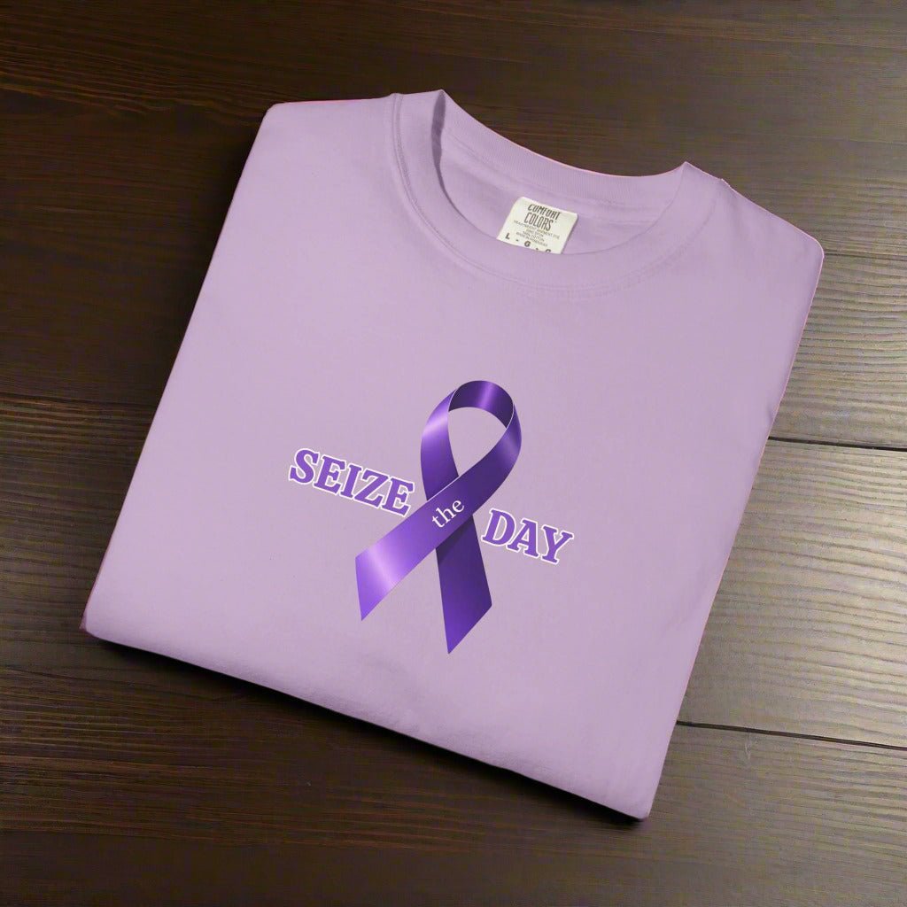 Purple Ribbon Seize the Day Tee for Epilepsy Awareness