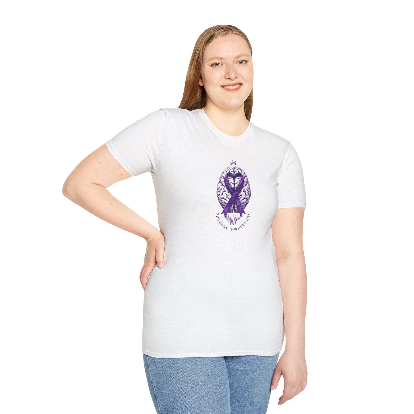 Purple Ribbon Brain Graphic Unisex T-Shirt