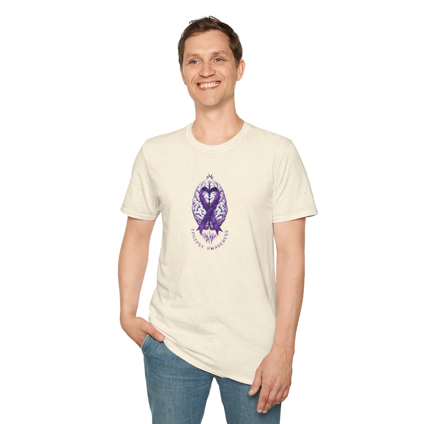 Purple Ribbon Brain Graphic Unisex T-Shirt