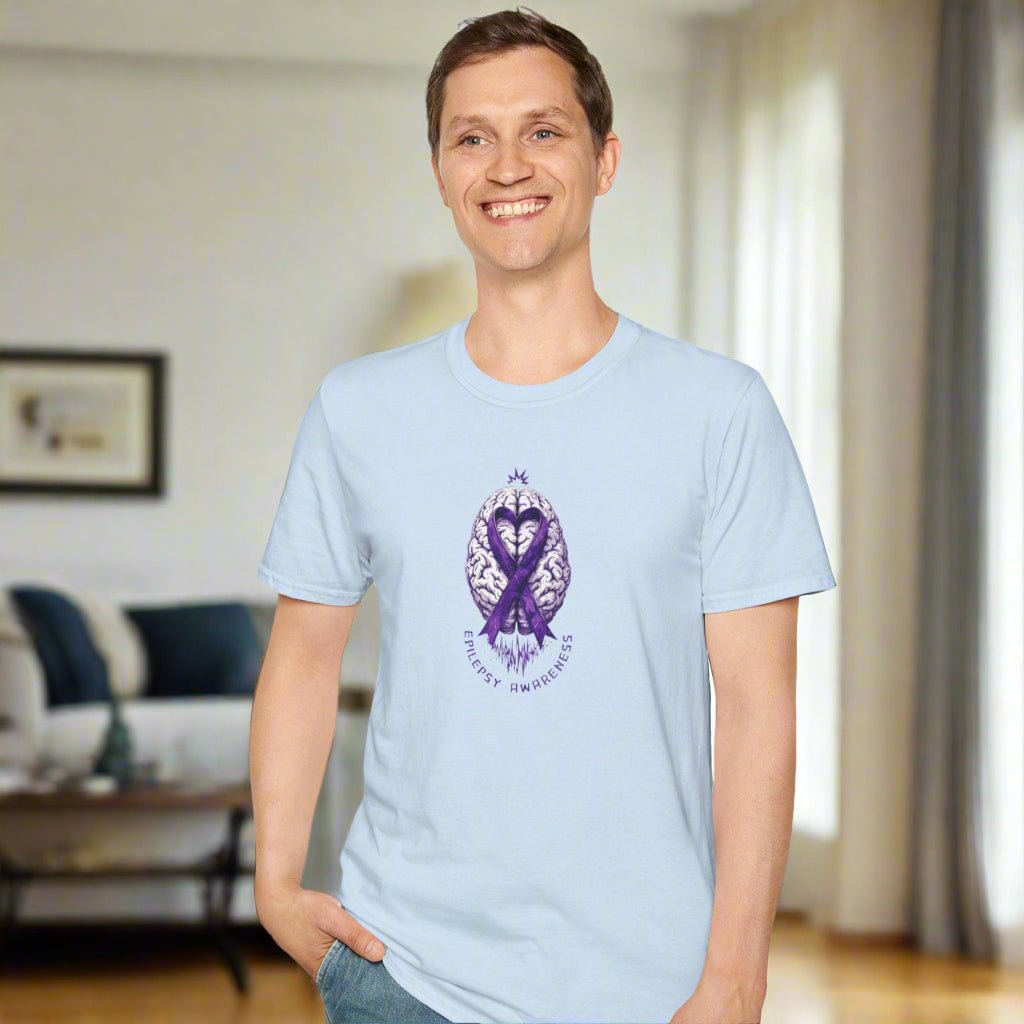 Purple Ribbon Brain Graphic Unisex T-Shirt