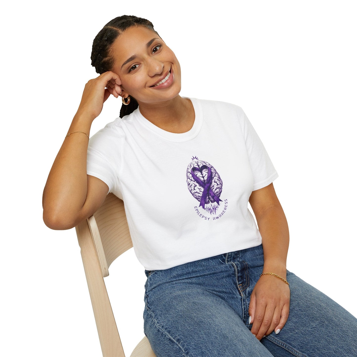 Purple Ribbon Brain Graphic Unisex T-Shirt