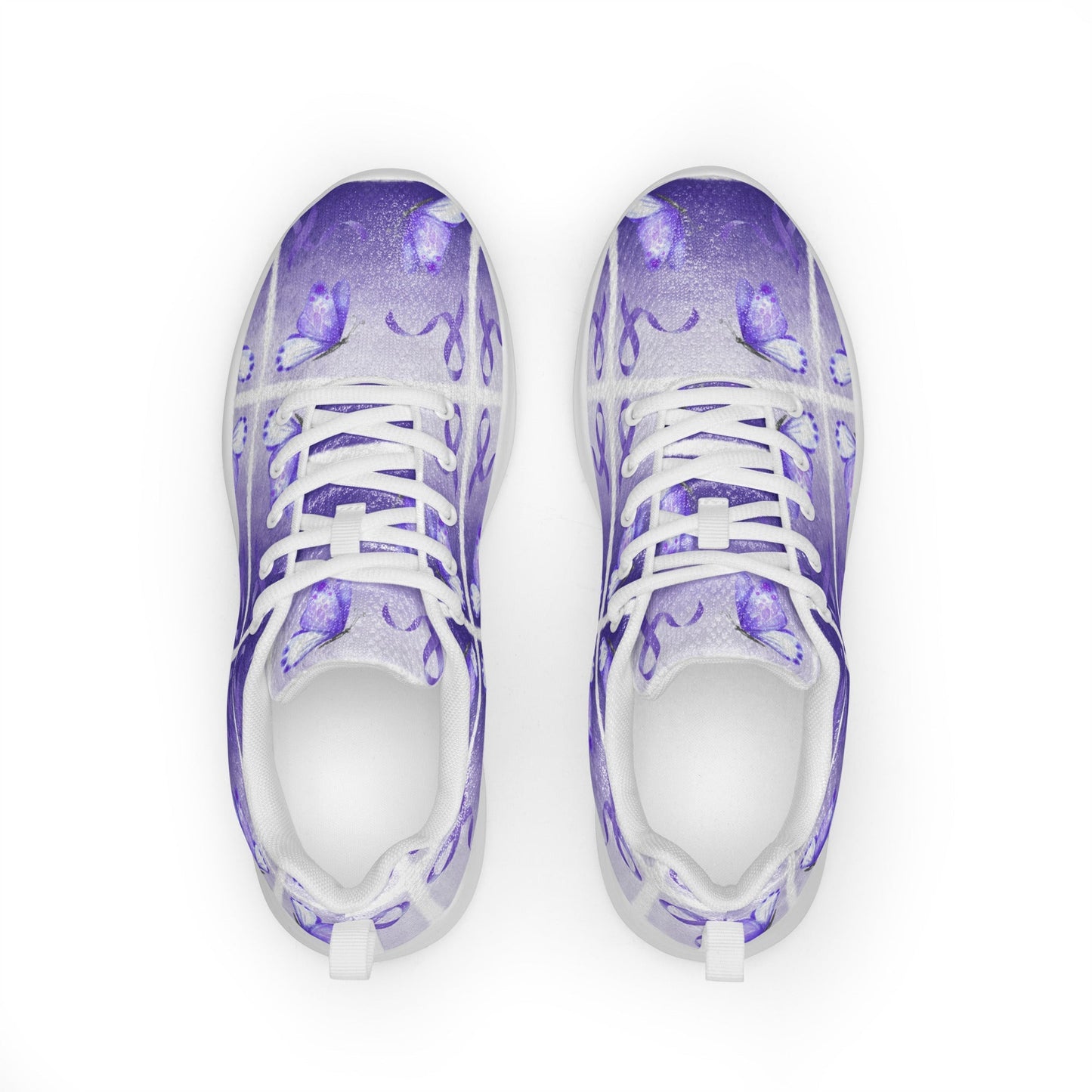 Purple Ribbon Awareness Athletic Shoes