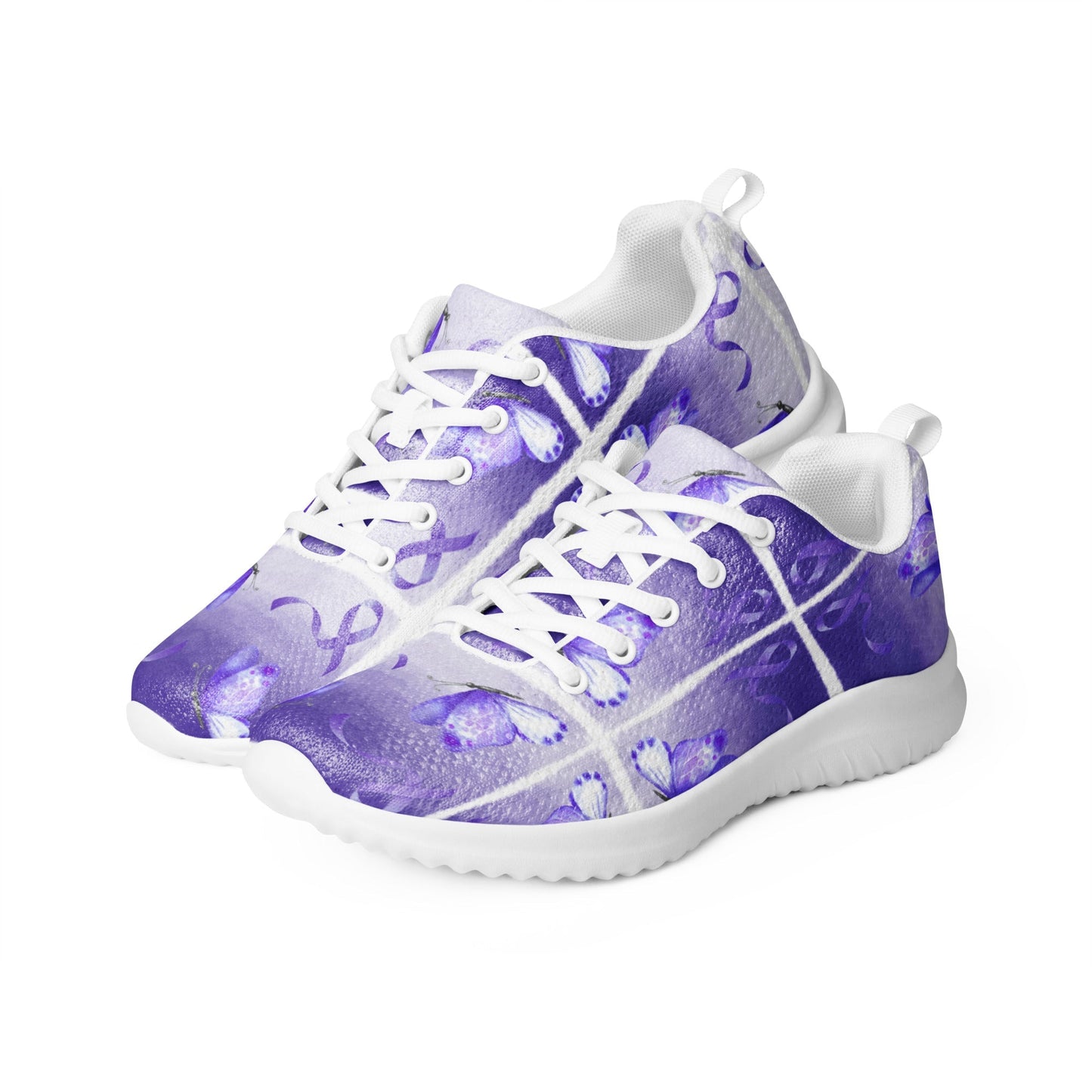 Purple Ribbon Awareness Athletic Shoes