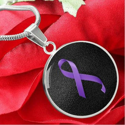 Quiet Strength — Epilepsy Awareness Ribbon Necklace