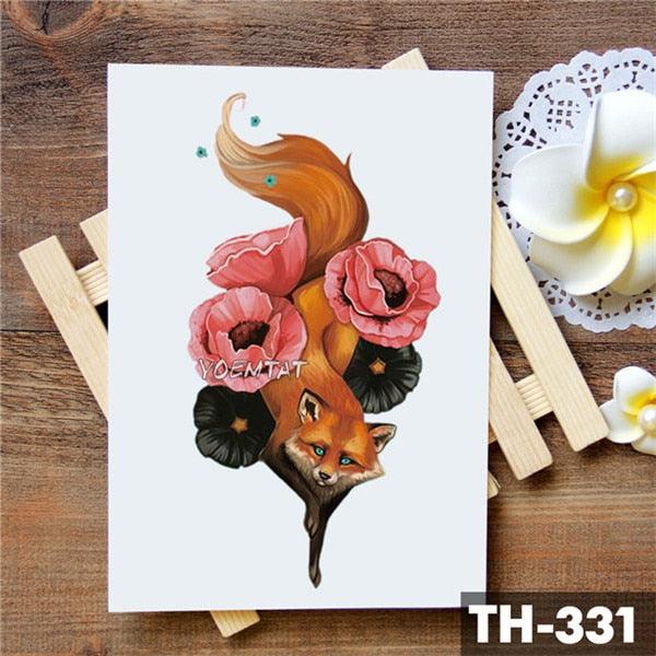 Realistic 3D Wolf Moon Temporary Tattoo Sticker Waterproof Stylish Body New Luxury Animal Tattoo For Men Women