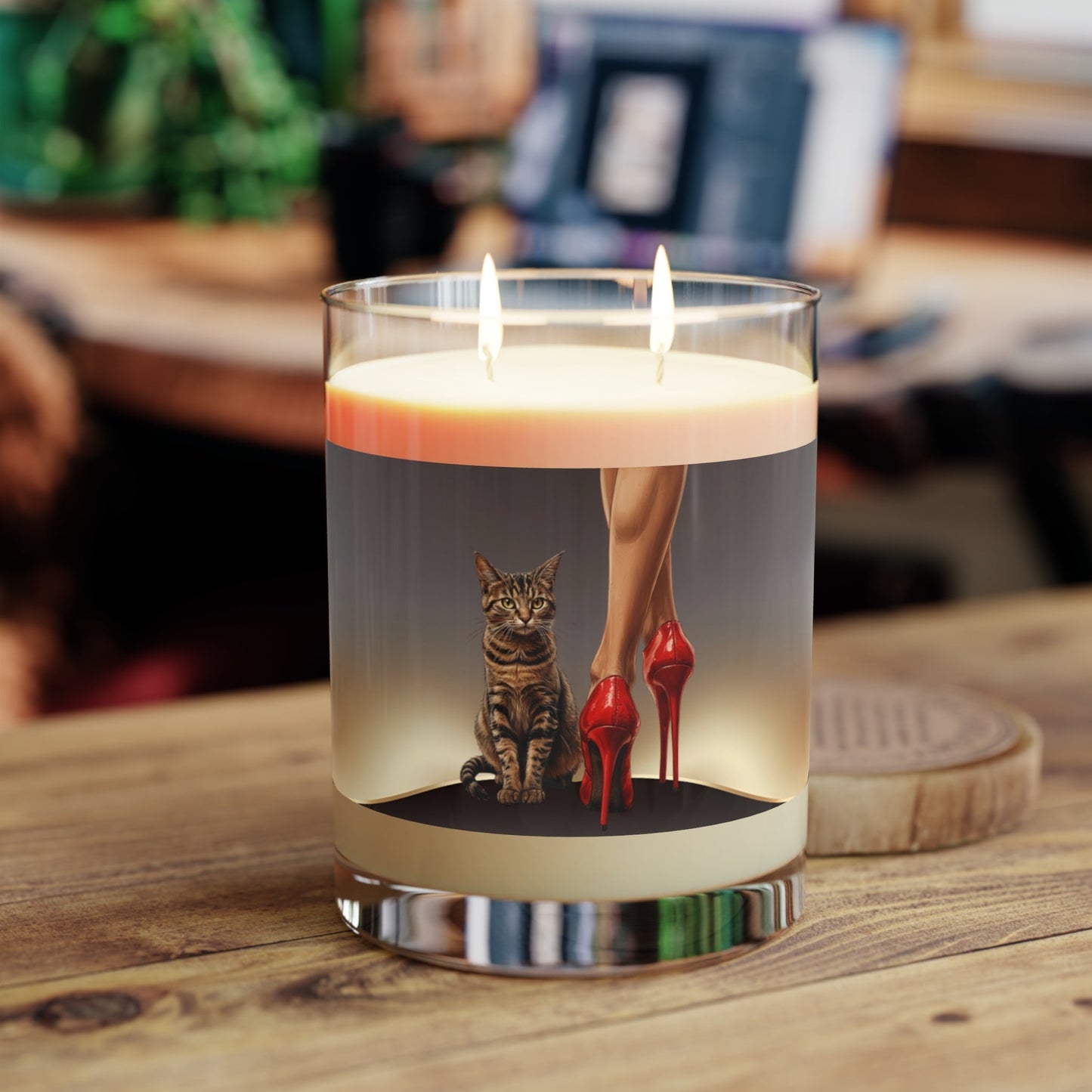 Red Heeled Cat Lady Candle | Sassy Cat Lover Soy Candle