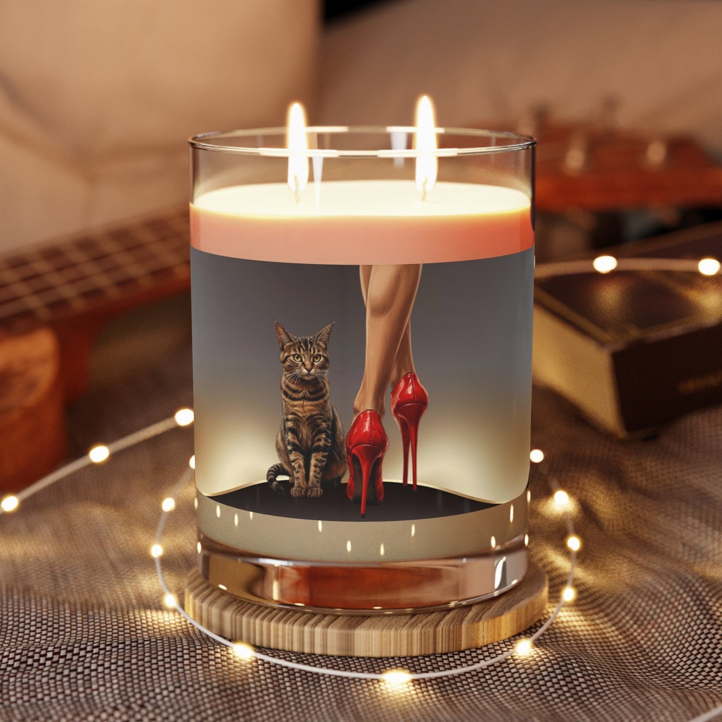 Red Heeled Cat Lady Candle | Sassy Cat Lover Soy Candle