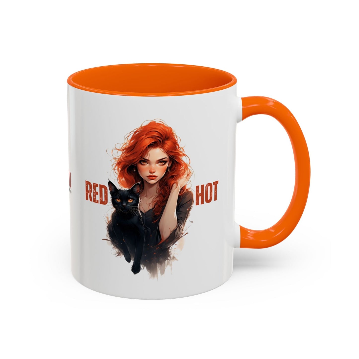 Artistic Cat Red Hot Coffee Mug with Unique Design