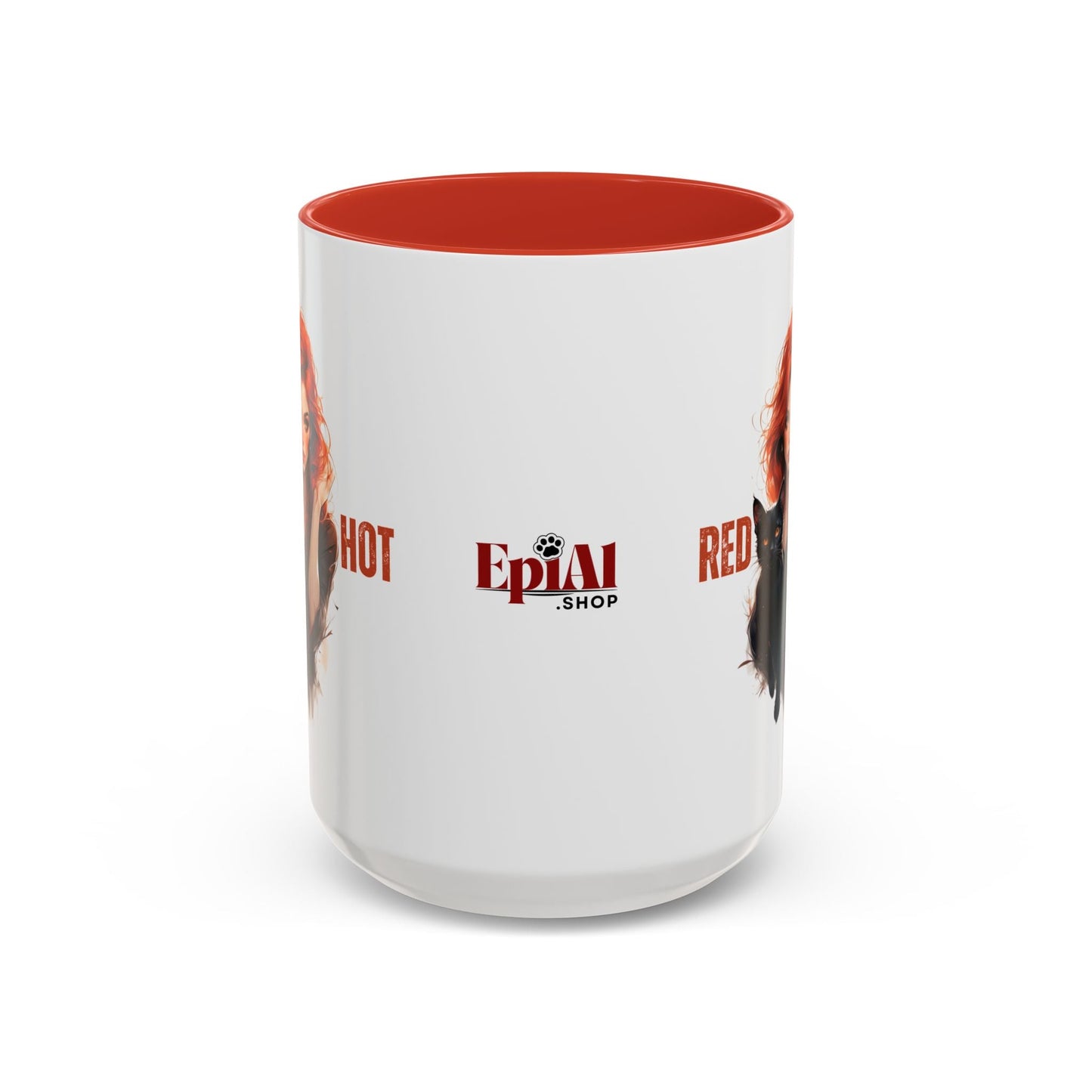 Artistic Cat Red Hot Coffee Mug with Unique Design
