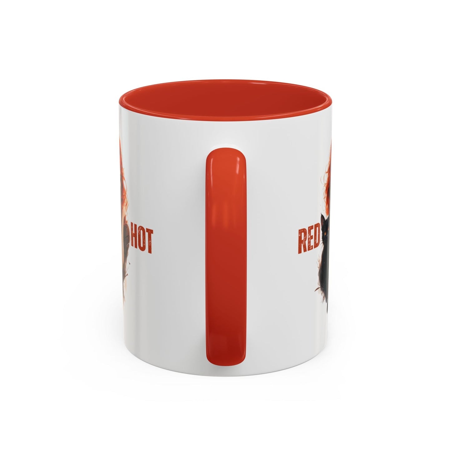 Artistic Cat Red Hot Coffee Mug with Unique Design