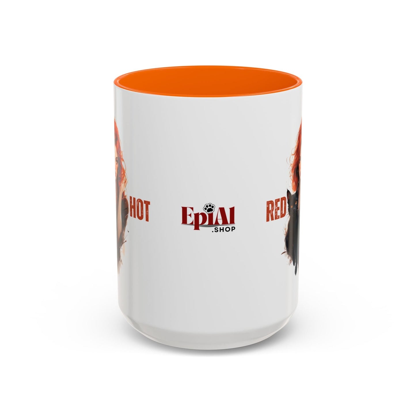 Artistic Cat Red Hot Coffee Mug with Unique Design
