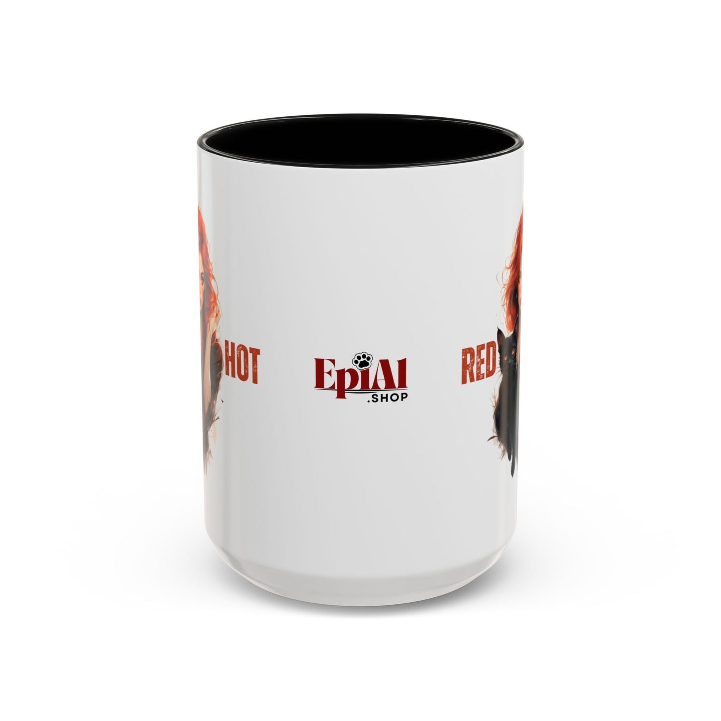 Artistic Cat Red Hot Coffee Mug with Unique Design