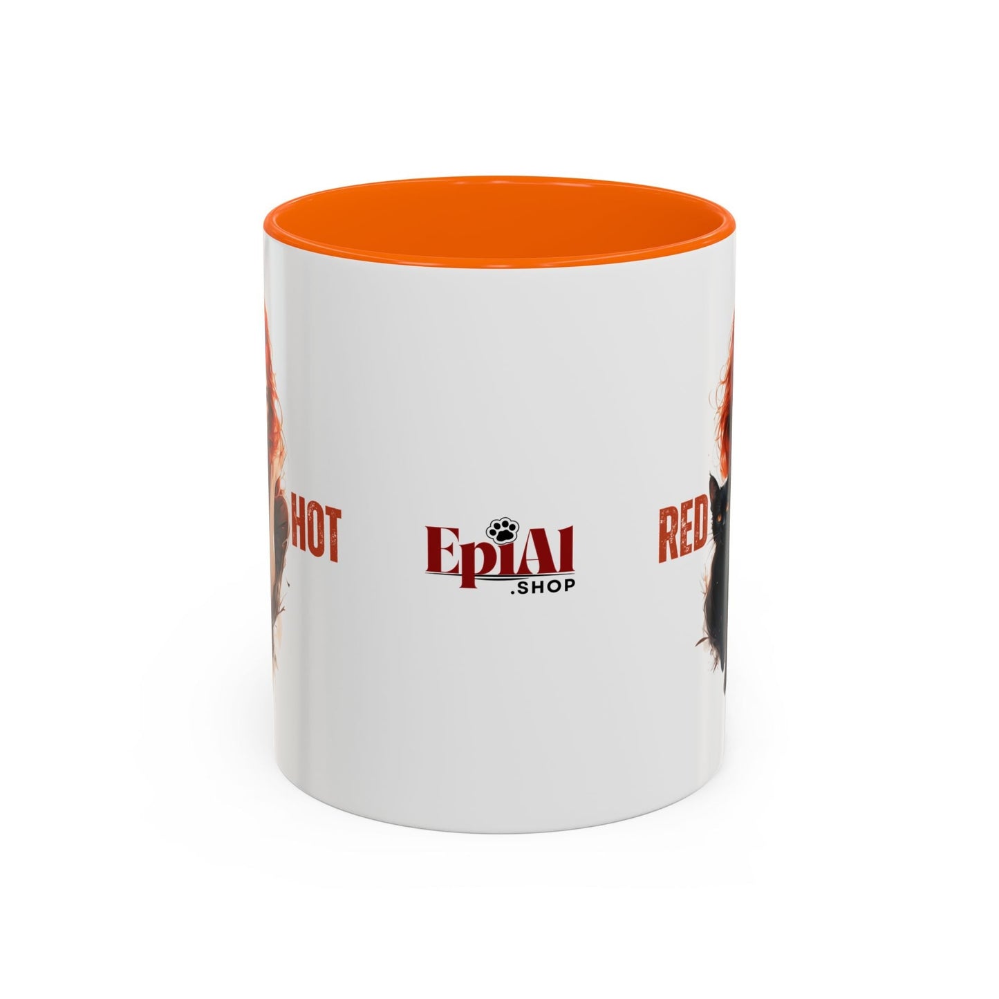 Artistic Cat Red Hot Coffee Mug with Unique Design