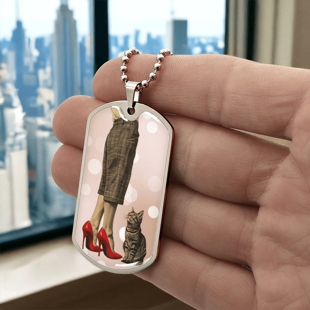 Red Shoe Cat Lady Necklace