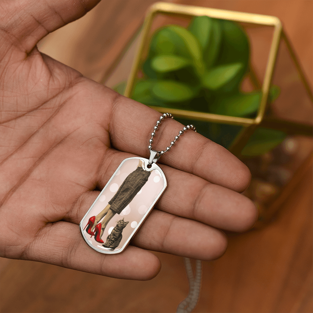Red Shoe Cat Lady Necklace