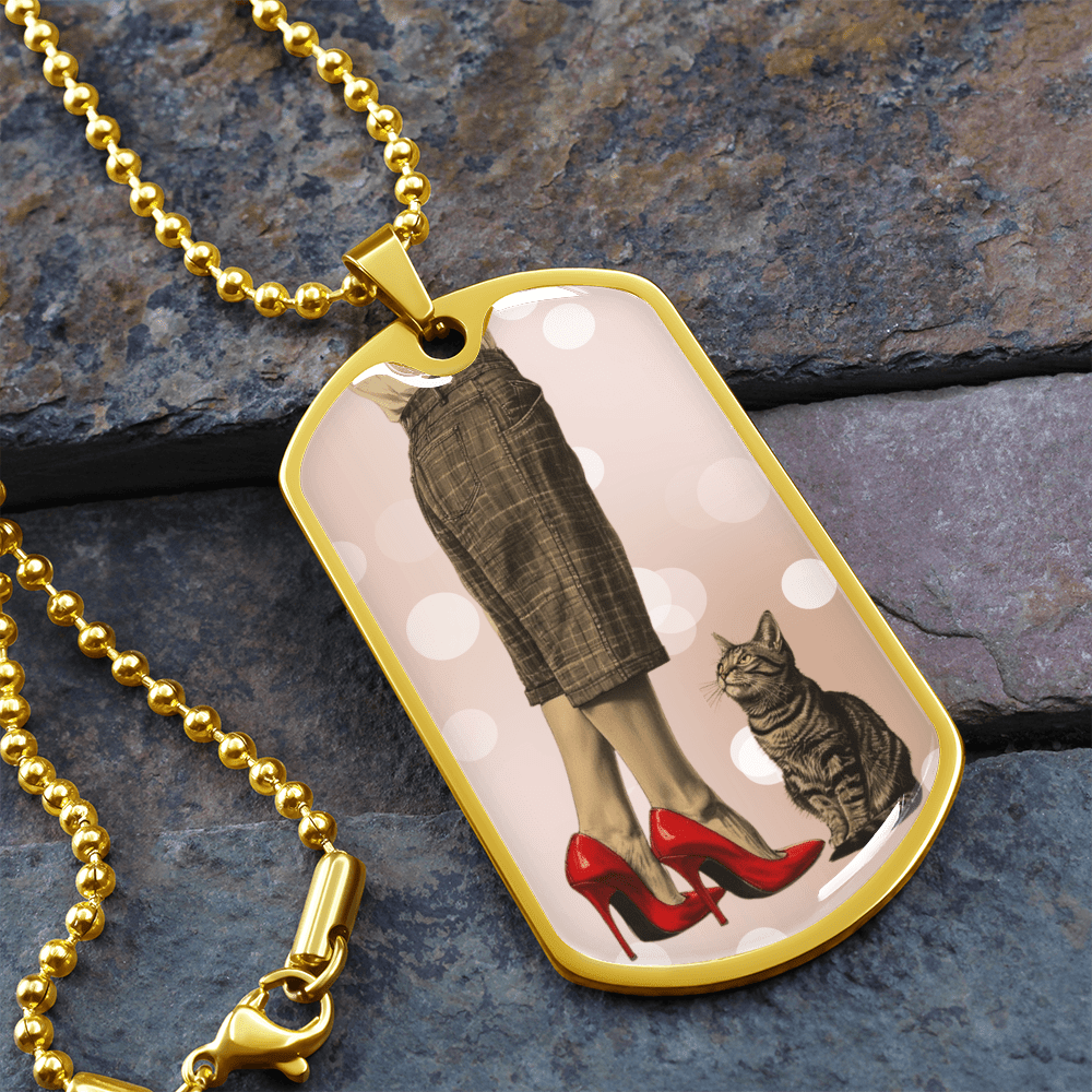 Red Shoe Cat Lady Necklace