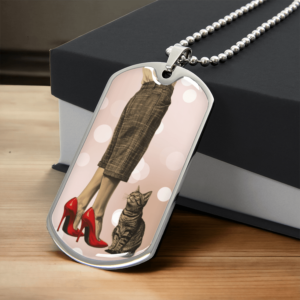 Red Shoe Cat Lady Necklace