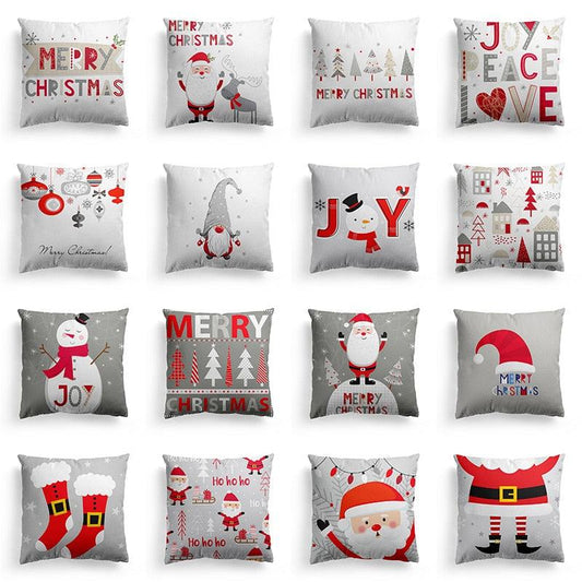 Refreshing Throw Pillows Covers Christmas Square Cushion Cover Vintage Santa Claus Christmas Snowman Red Cushion Pillow Covers Sofa Cushion For Home Decorative Pillow Case For Sofa Home Decor 45x45cm