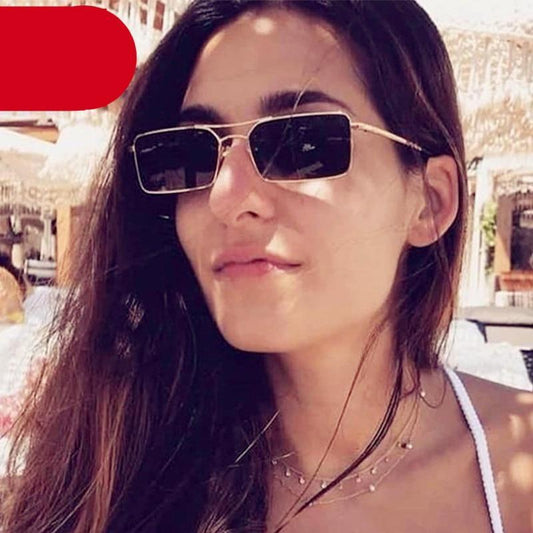 Retro Summer Rectangle Sunglasses For Women Glasses Style New Vintage Design Sun Glasses Metal Lightweight Frame Glasses For Women