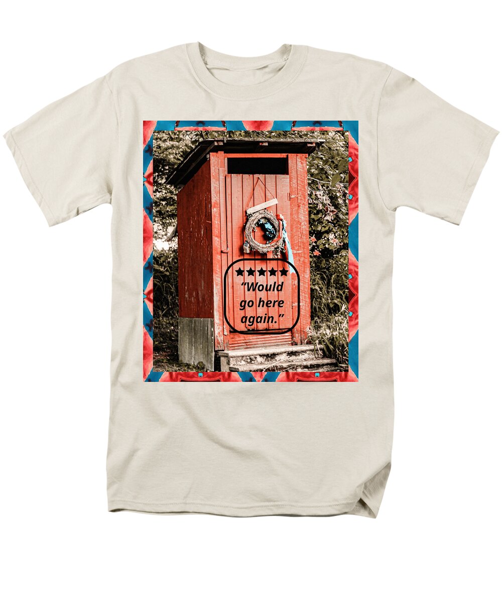 5-star Rated Rustic Outhouse with Review - Men's T-Shirt