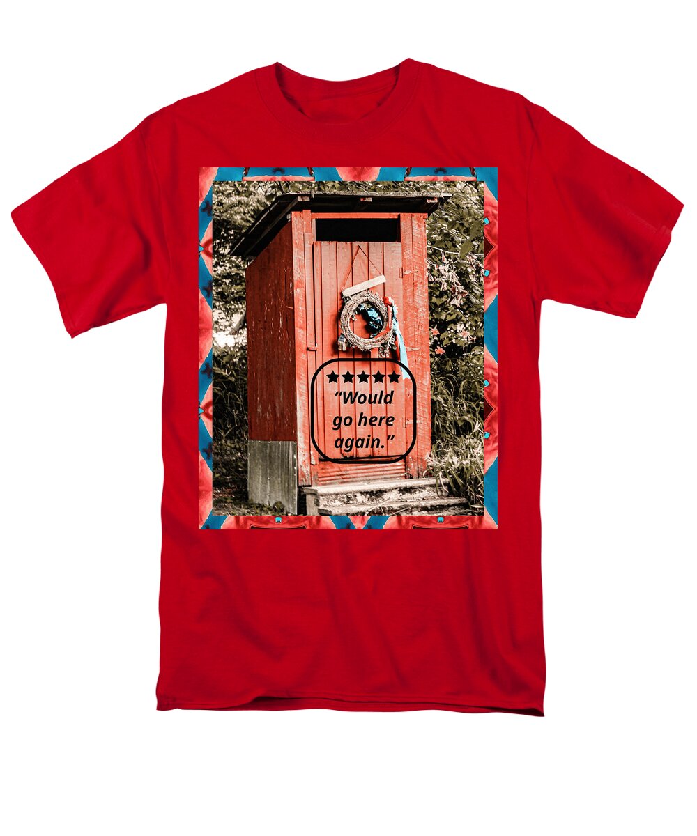 5-star Rated Rustic Outhouse with Review - Men's T-Shirt