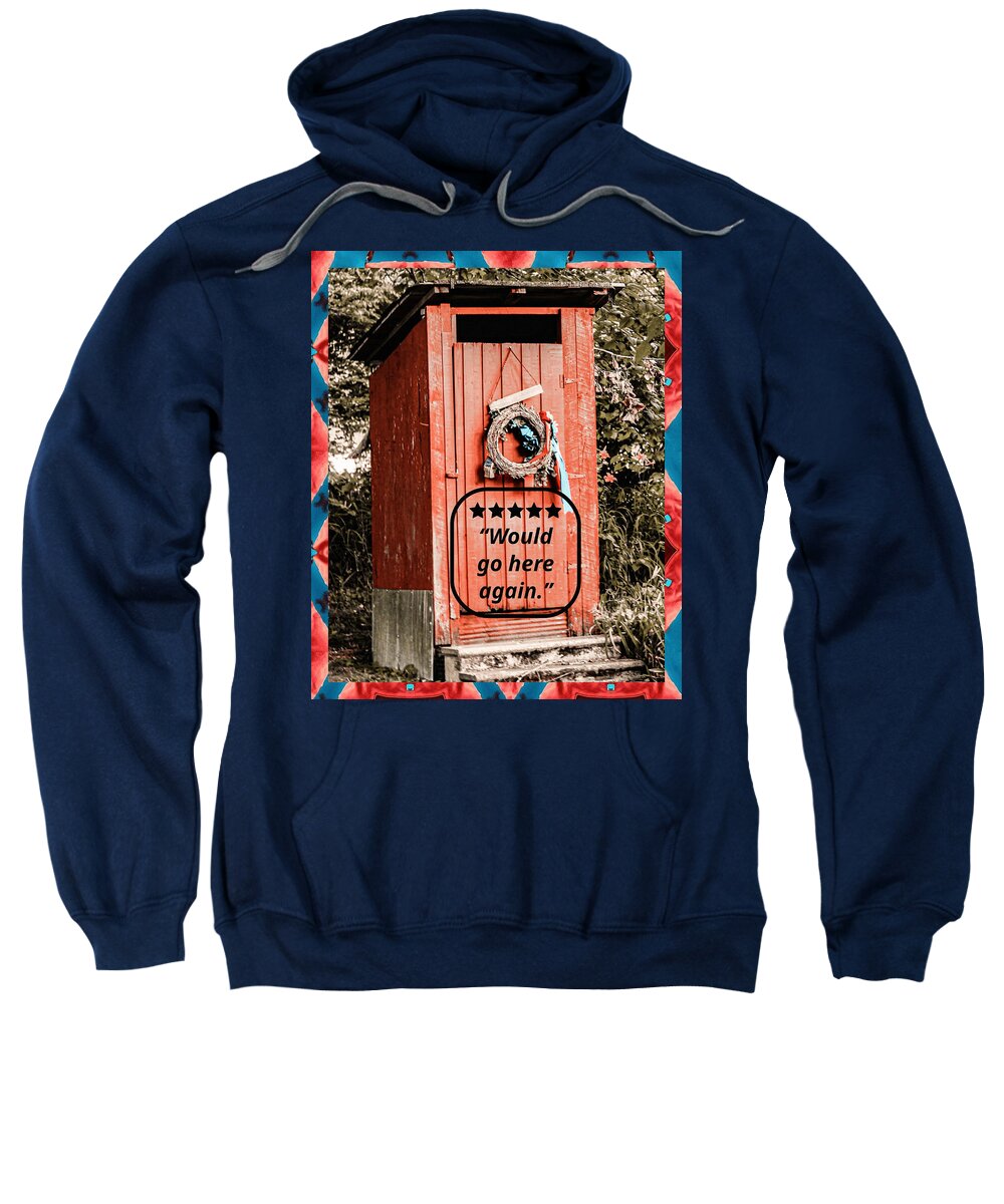 5 Star Rated Rustic Outhouse with Wreath - Sweatshirt