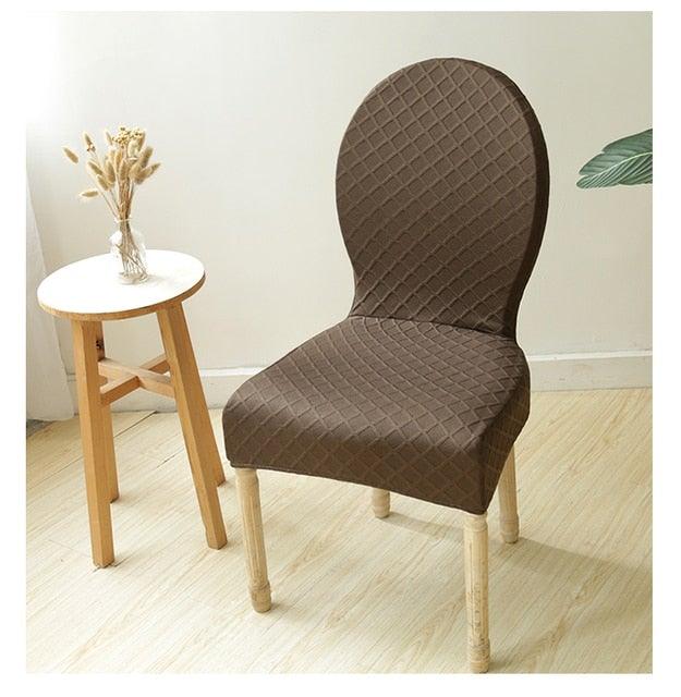 Seat Covers for Dining Room Chairs Stretch Round Home Seat Cover Jacquard Spandex Slipcovers Protector Case Chair Cover Stretch for Kitchen Hotel Banquet Stool Cover