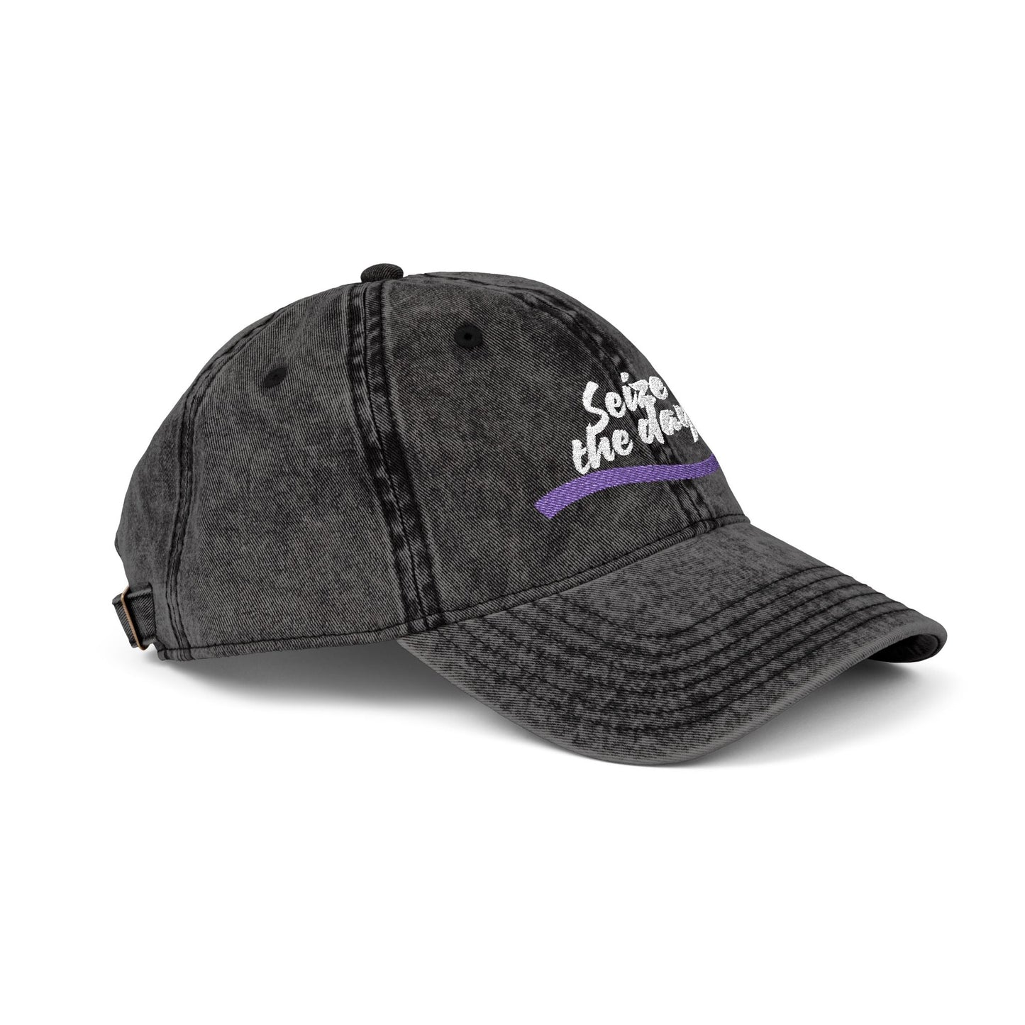 Seize the Day Vintage-Style Embroidered Cap