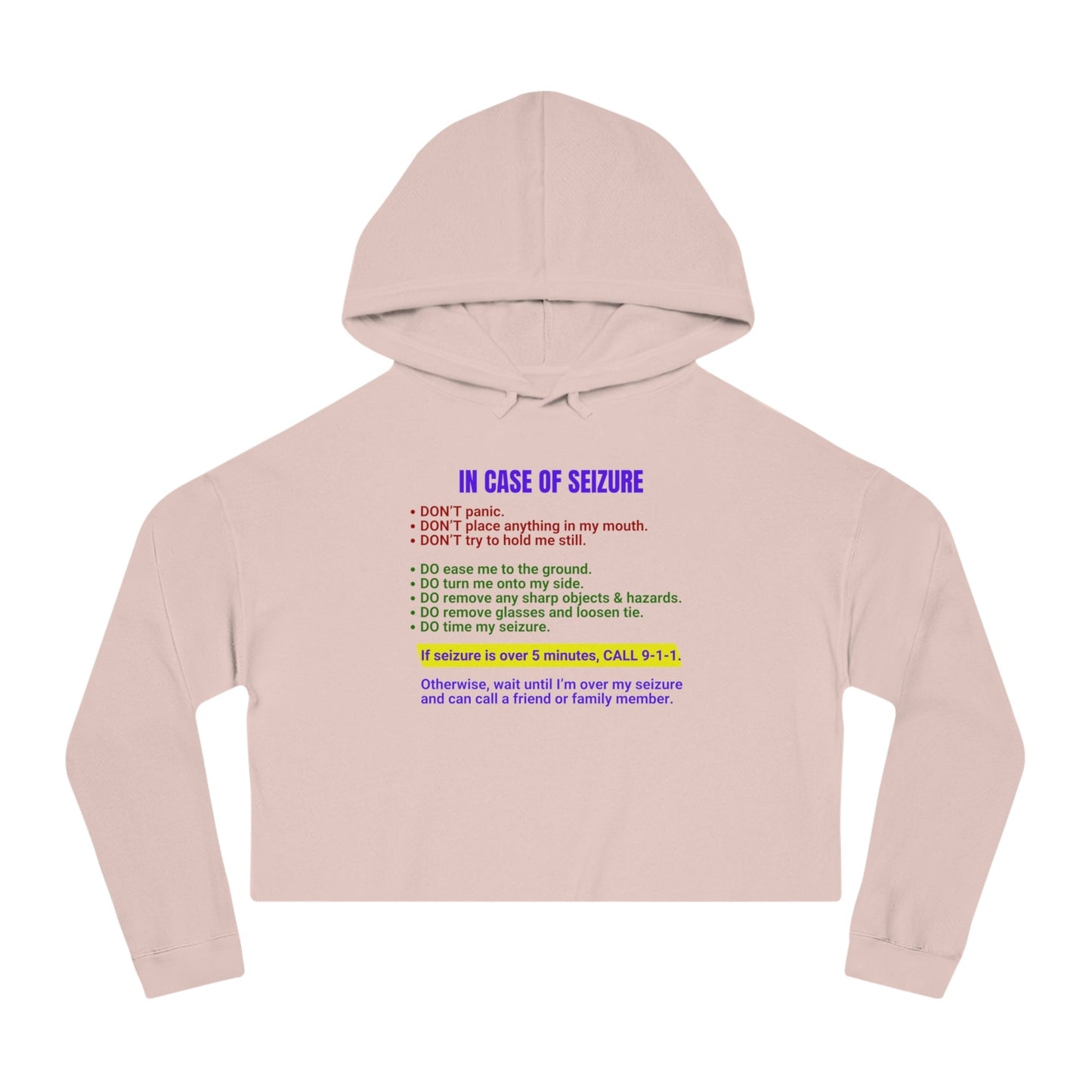Seizure First Aid Women’s Cropped Hooded Sweatshirt