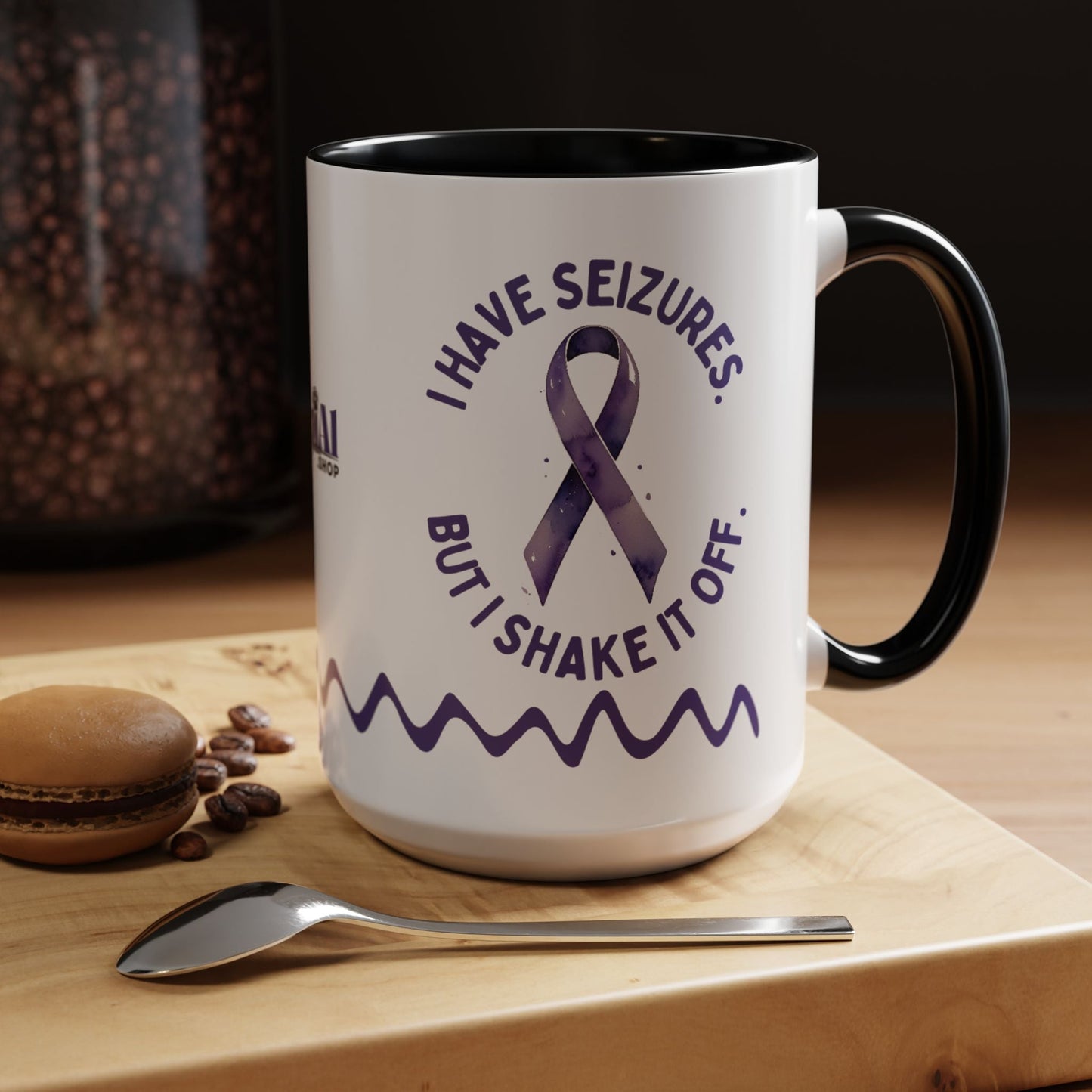 Shake It Off Coffee Cup for Epilepsy Awareness