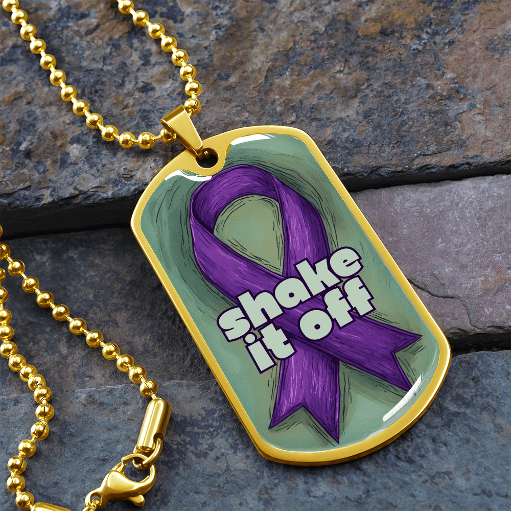 Shake It Off Dog Tag Necklace for Epilepsy Awareness