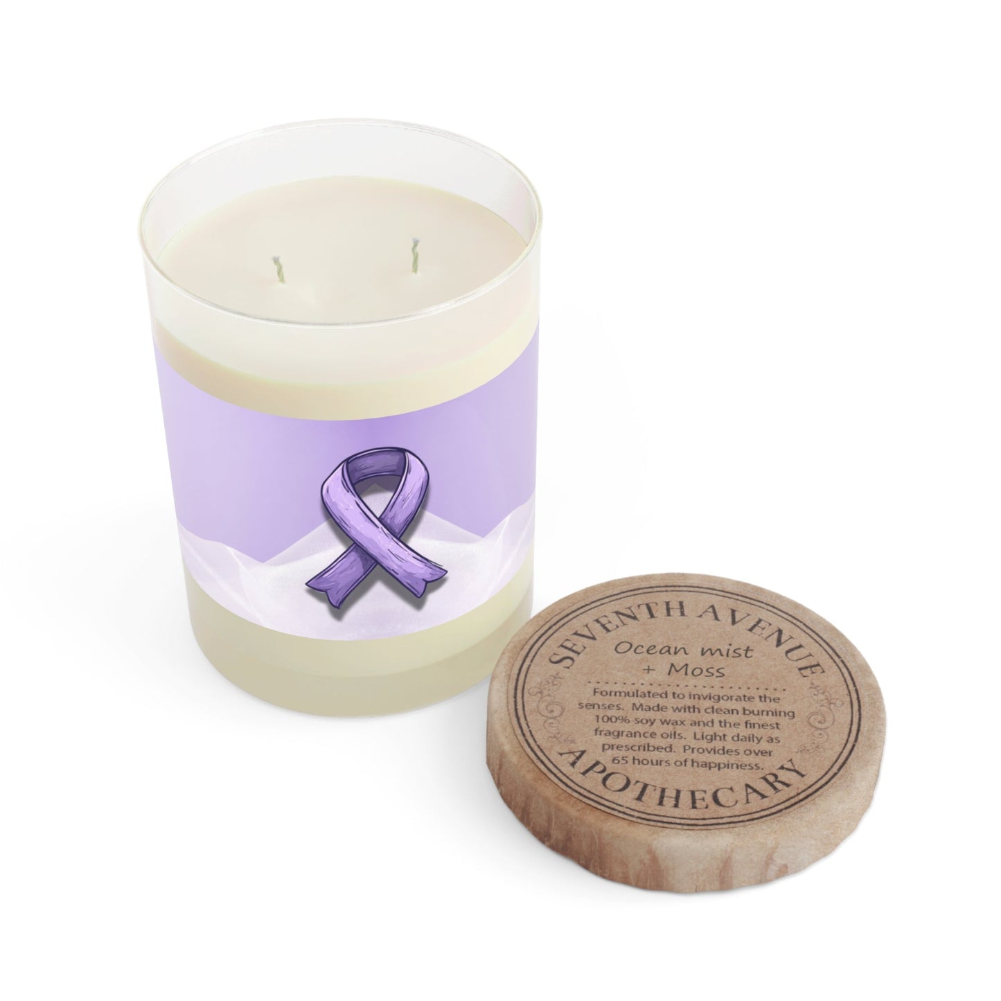 Sketchy Purple Ribbon Scented Candle