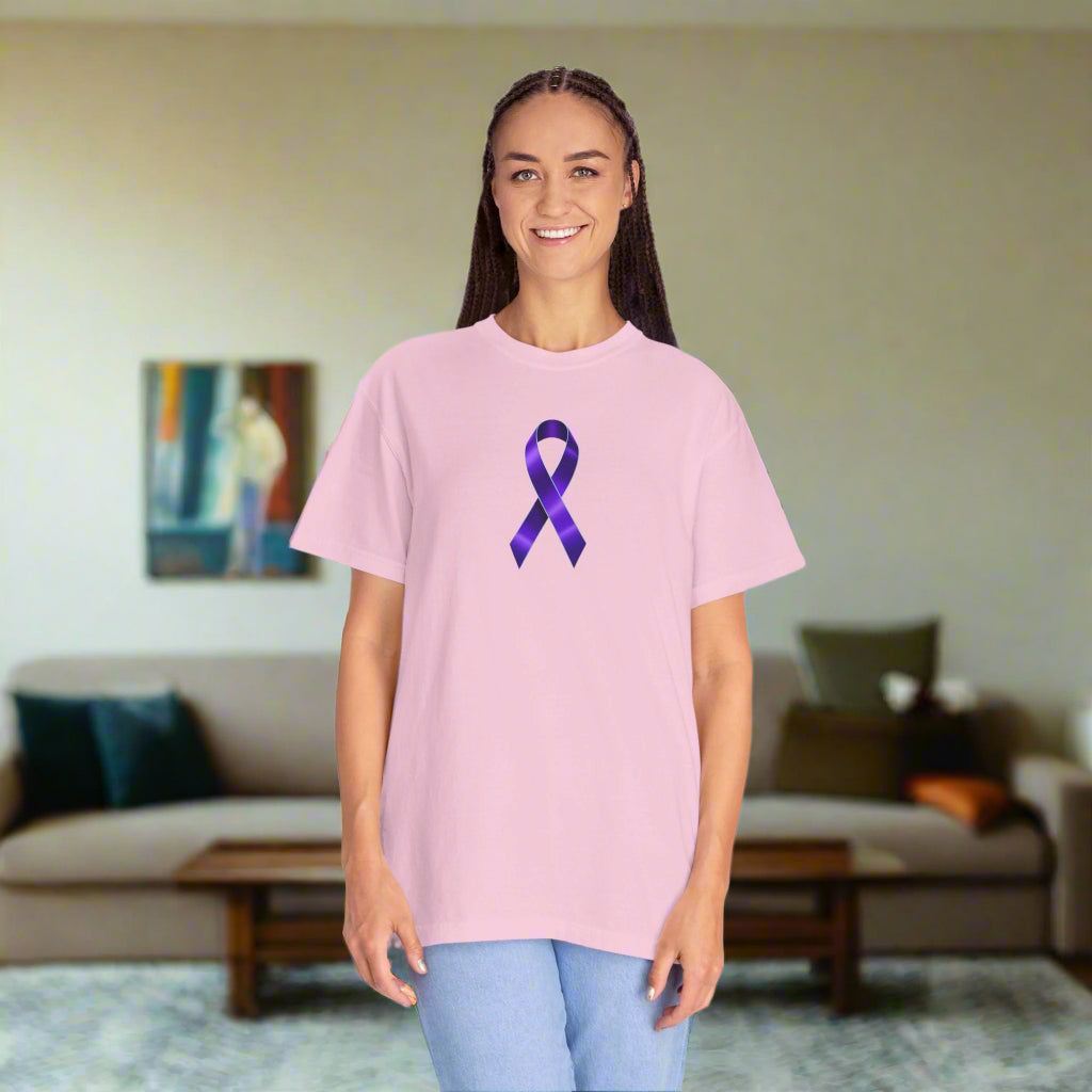 Solitary Purple Ribbon Awareness T-Shirt
