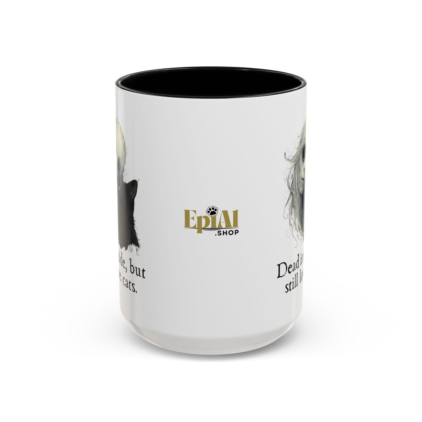 Spooky Dead Inside Cat Lover Mug for Cat Enthusiasts