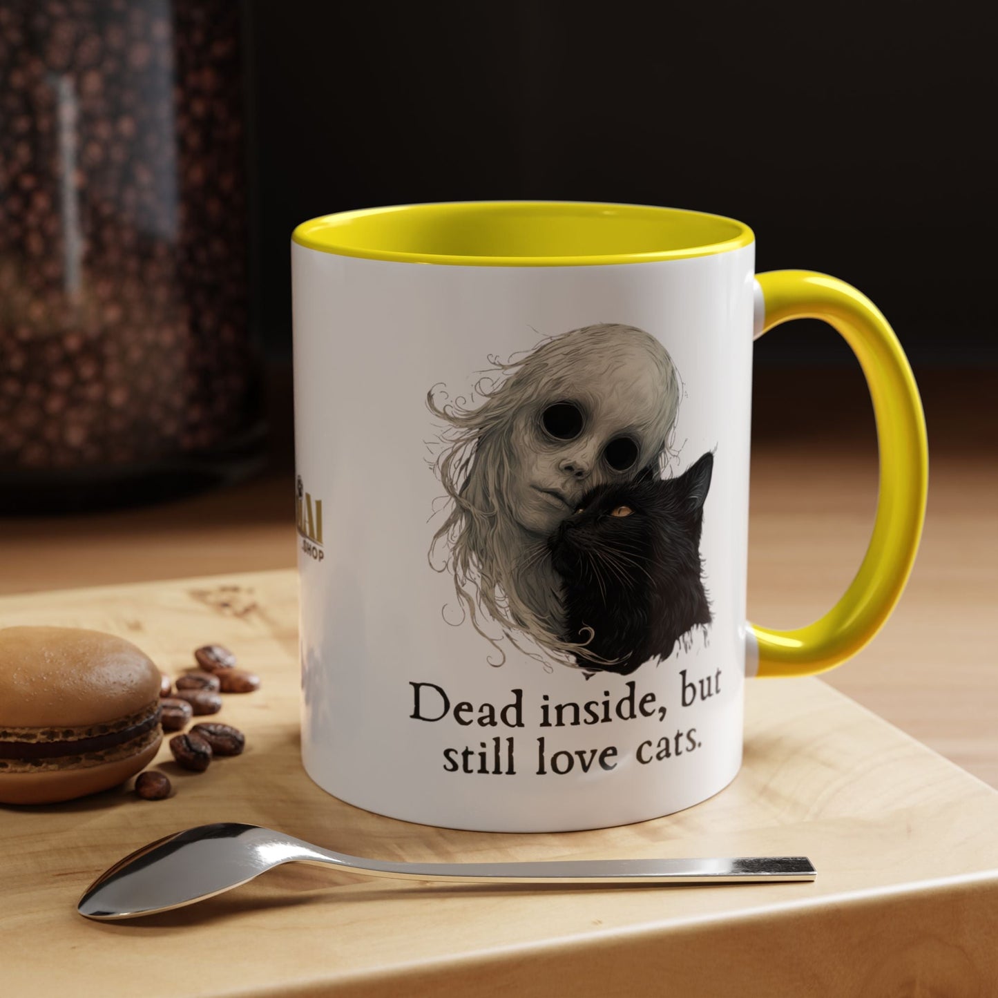 Spooky Dead Inside Cat Lover Mug for Cat Enthusiasts