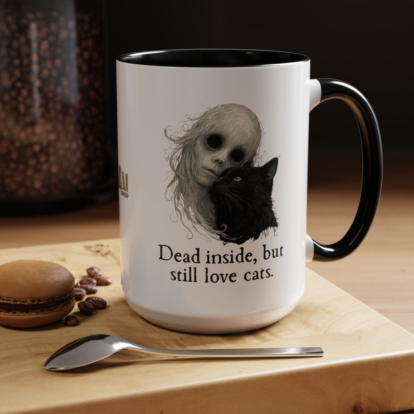 Spooky Dead Inside Cat Lover Mug for Cat Enthusiasts