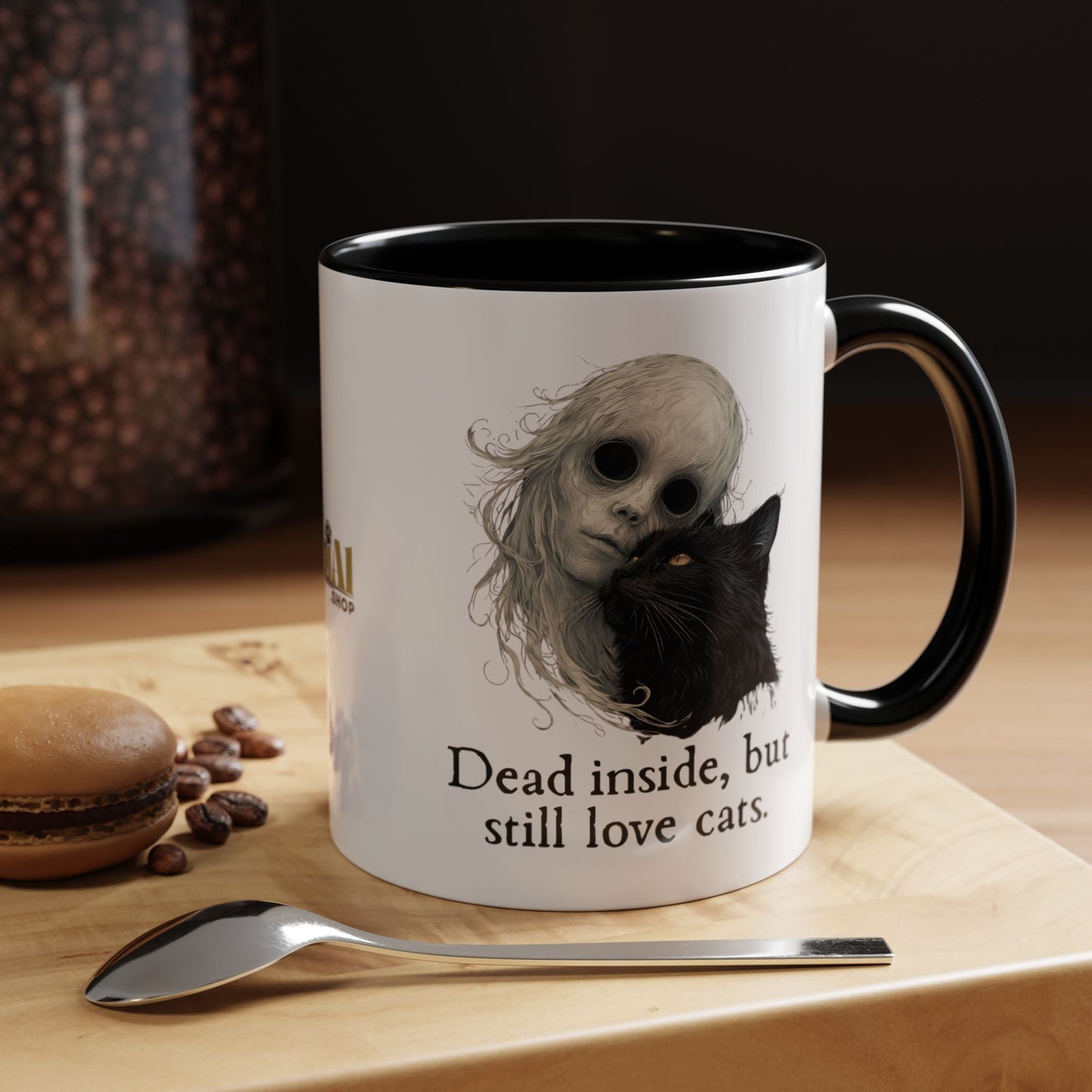 Spooky Dead Inside Cat Lover Mug for Cat Enthusiasts