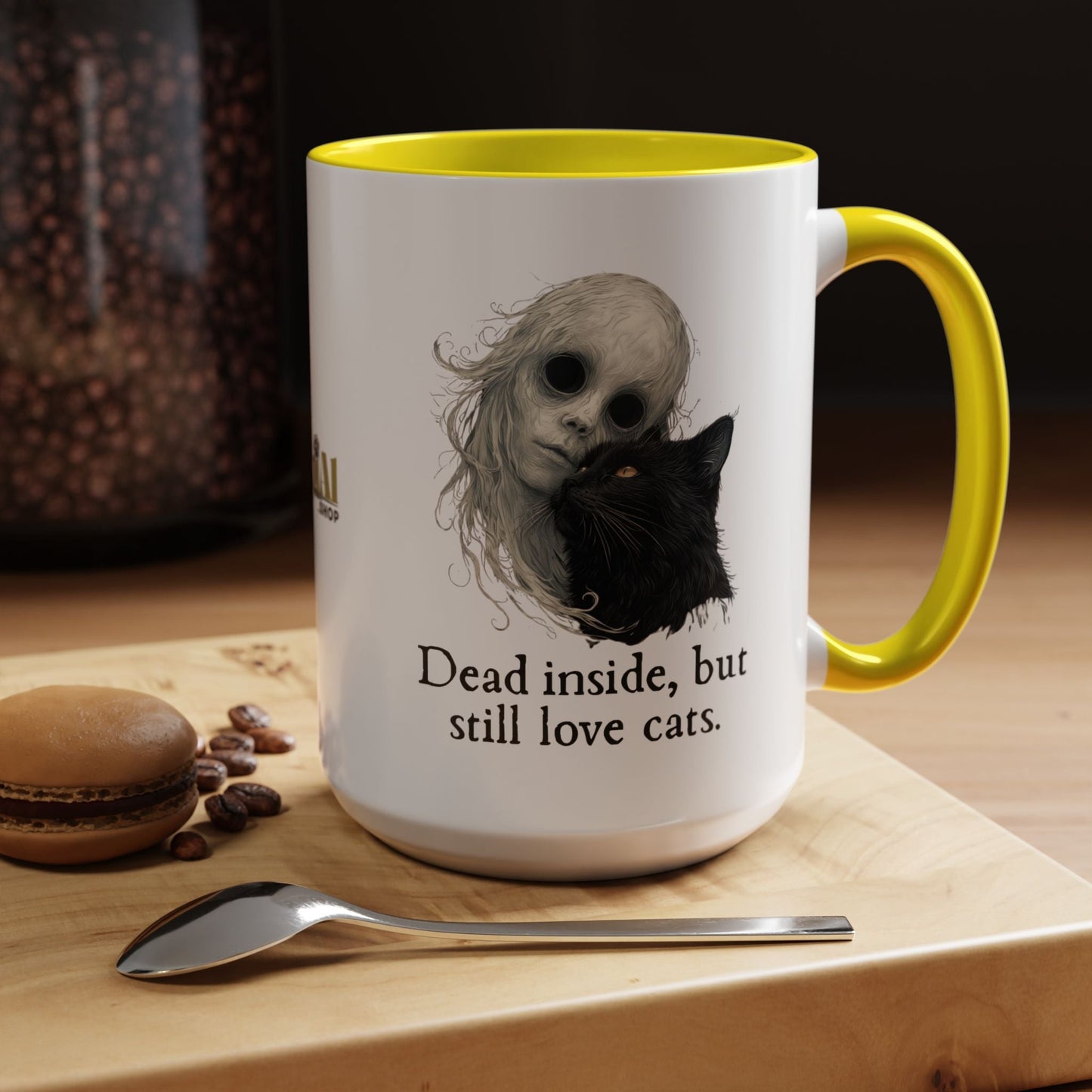 Spooky Dead Inside Cat Lover Mug for Cat Enthusiasts