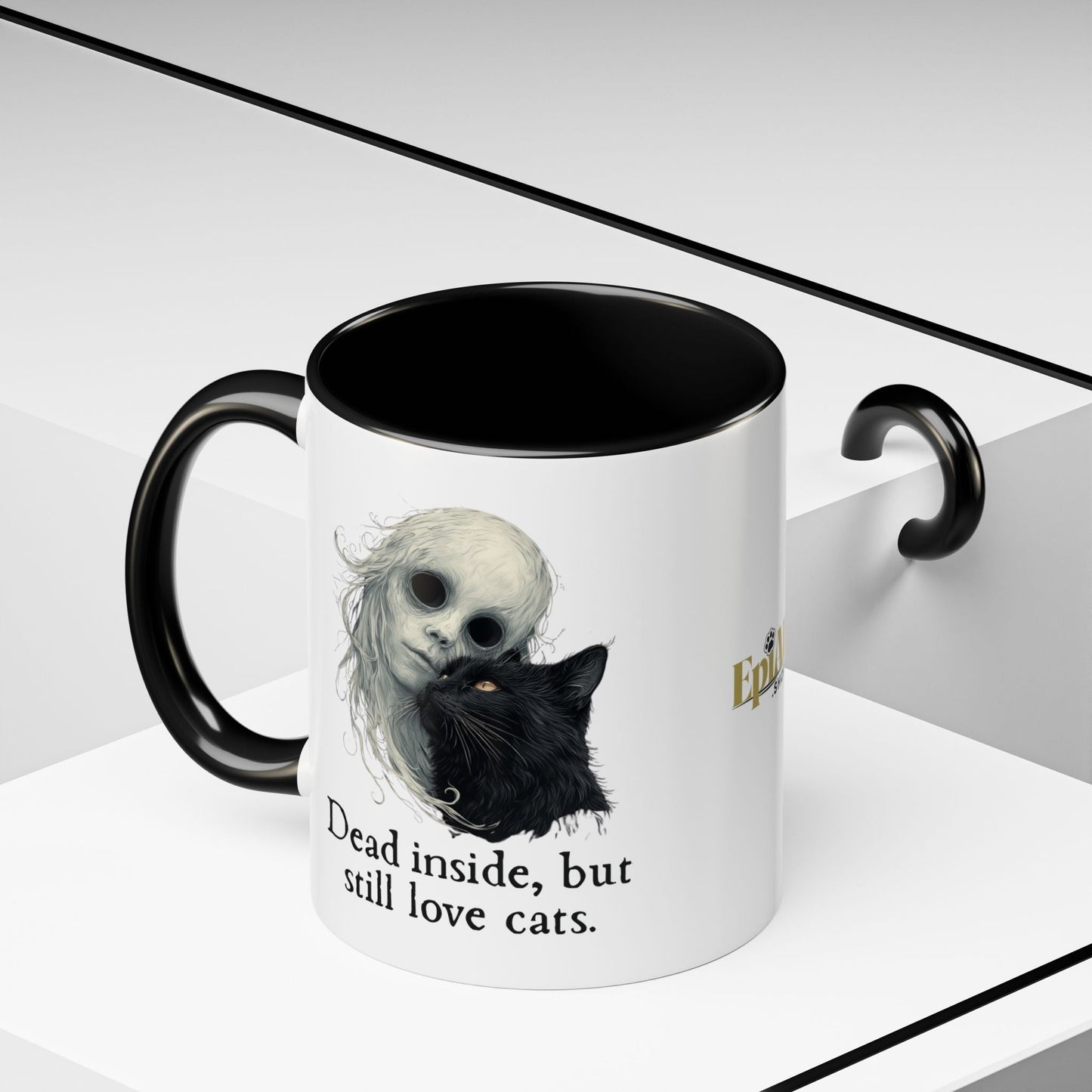 Spooky Dead Inside Cat Lover Mug for Cat Enthusiasts