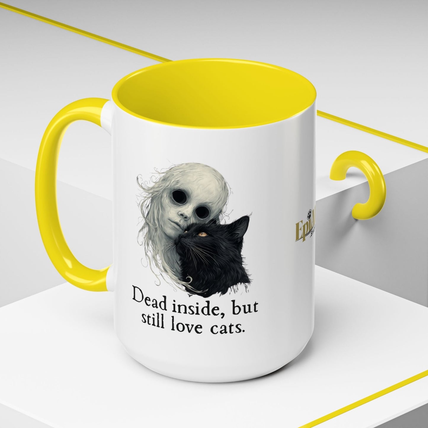Spooky Dead Inside Cat Lover Mug for Cat Enthusiasts